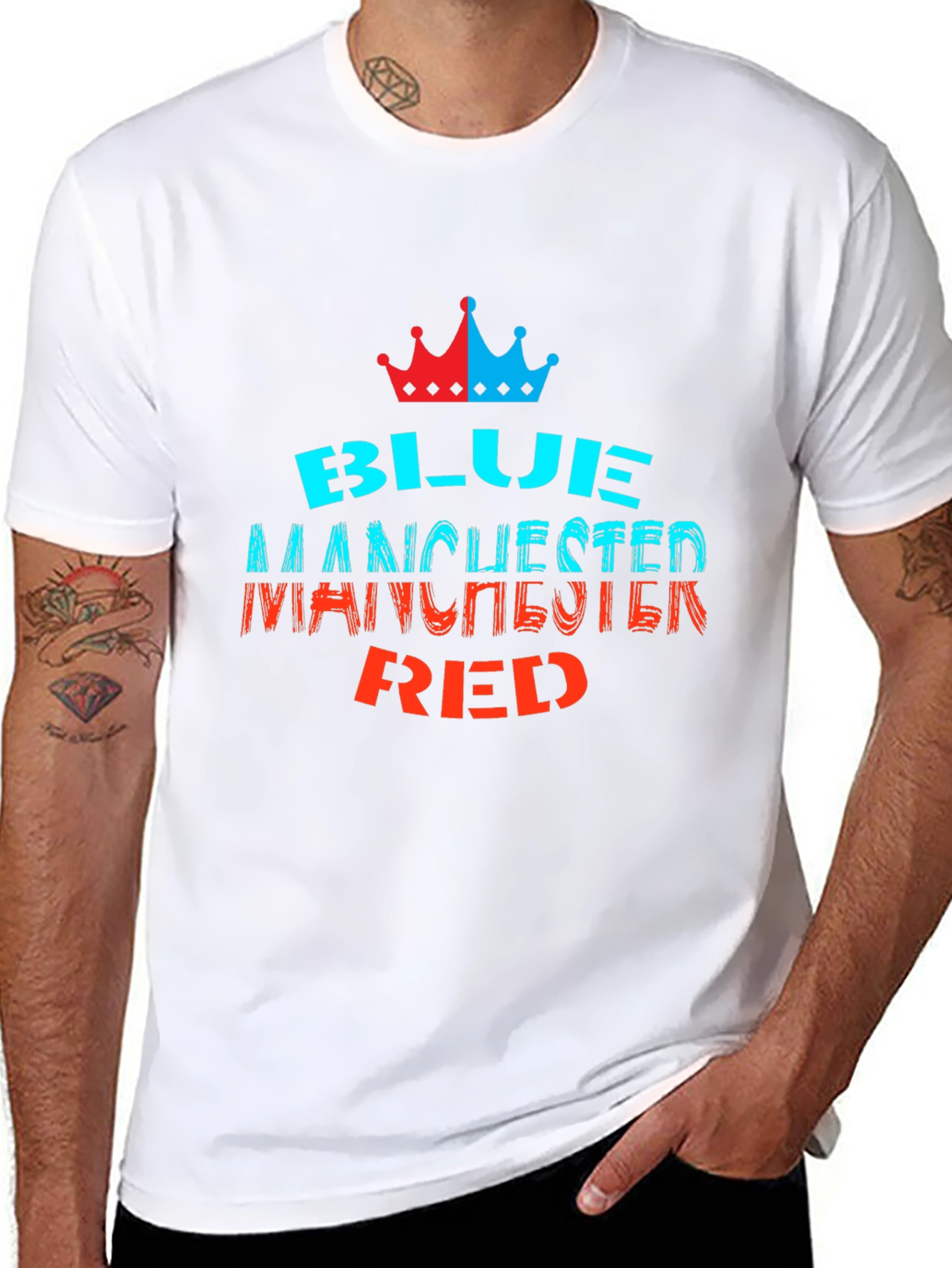 Blue Manchester Red Graphic Tee