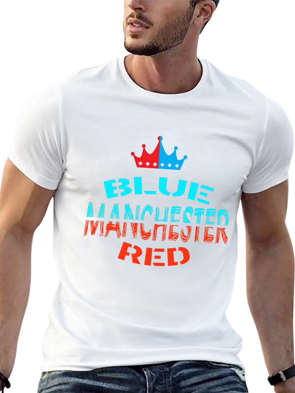 Blue Manchester Red Graphic Tee