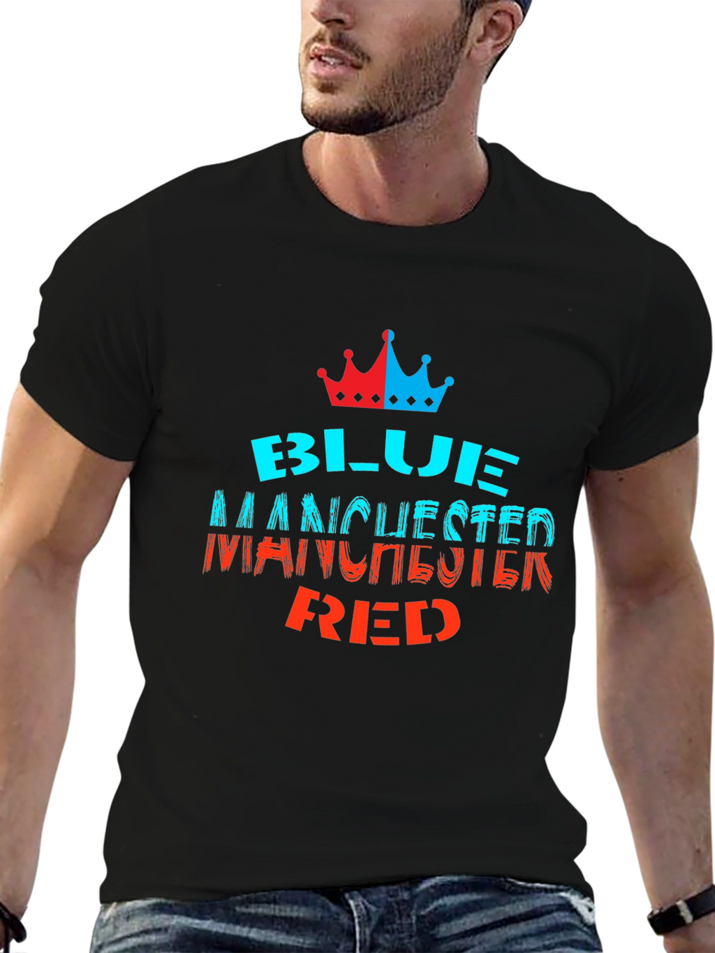 Blue Manchester Red Graphic Tee
