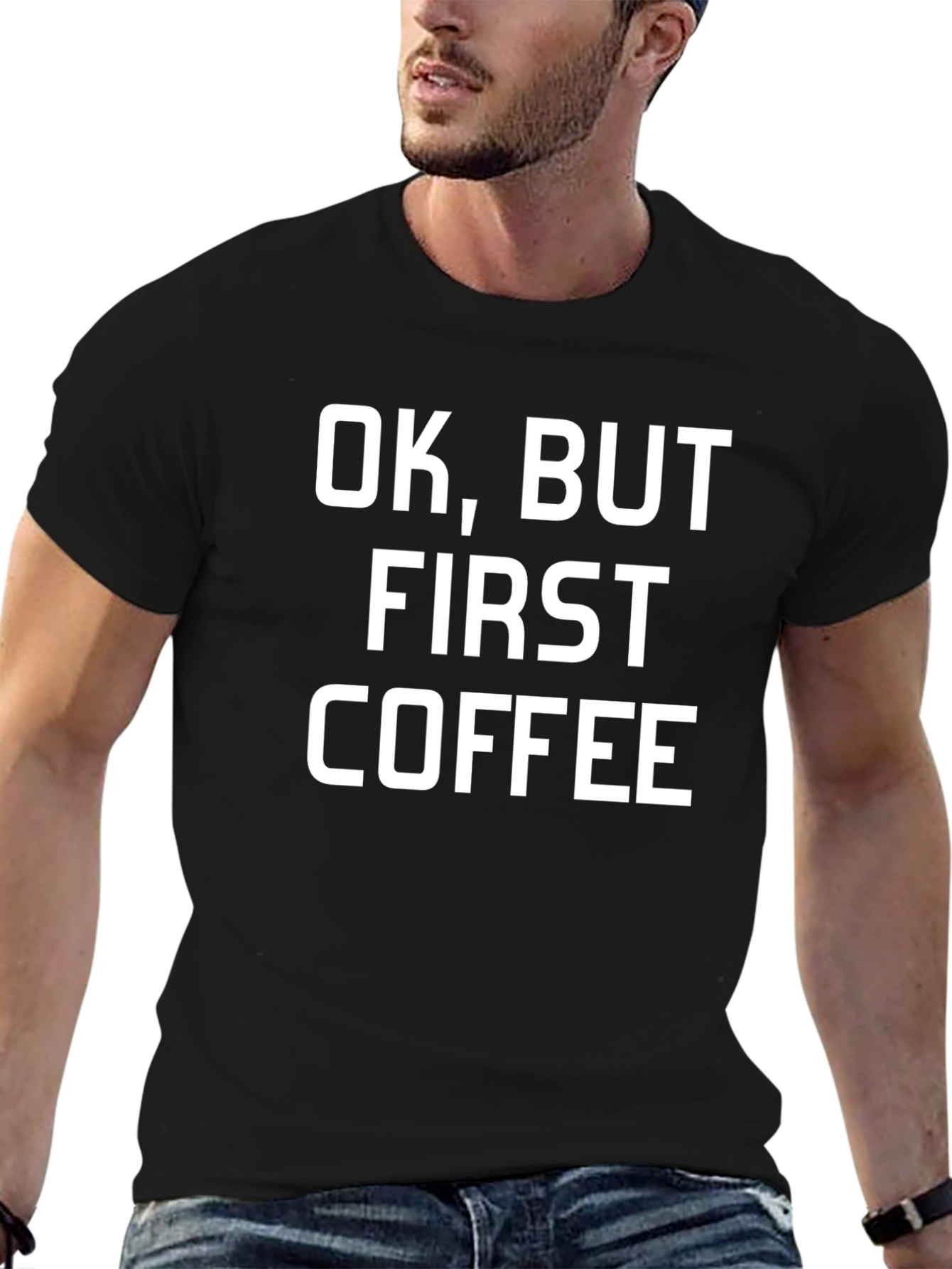 Ok But First Coffee Black Graphic Tee