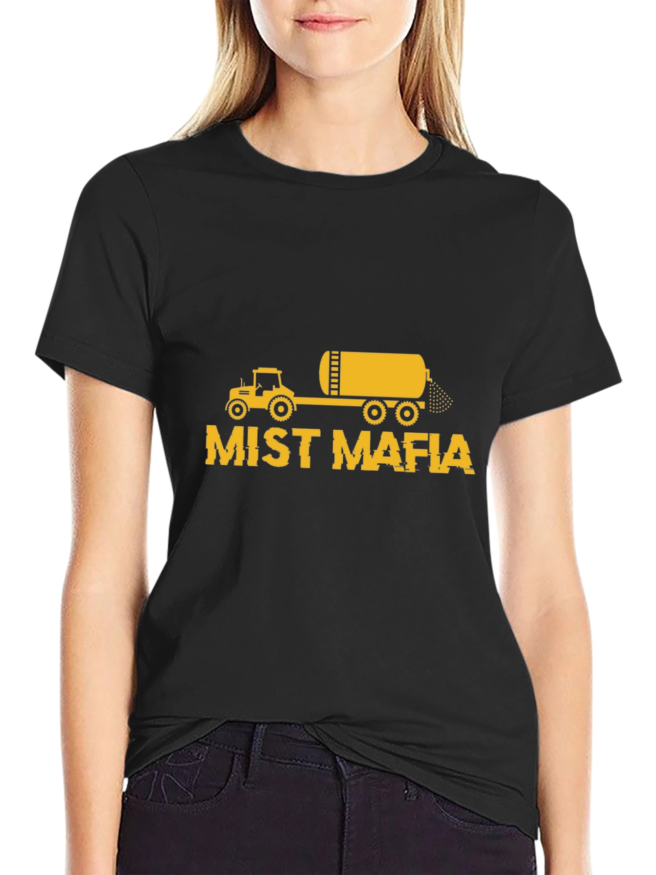 Mist Mafia Tractor T-Shirt - Black Cotton Tee