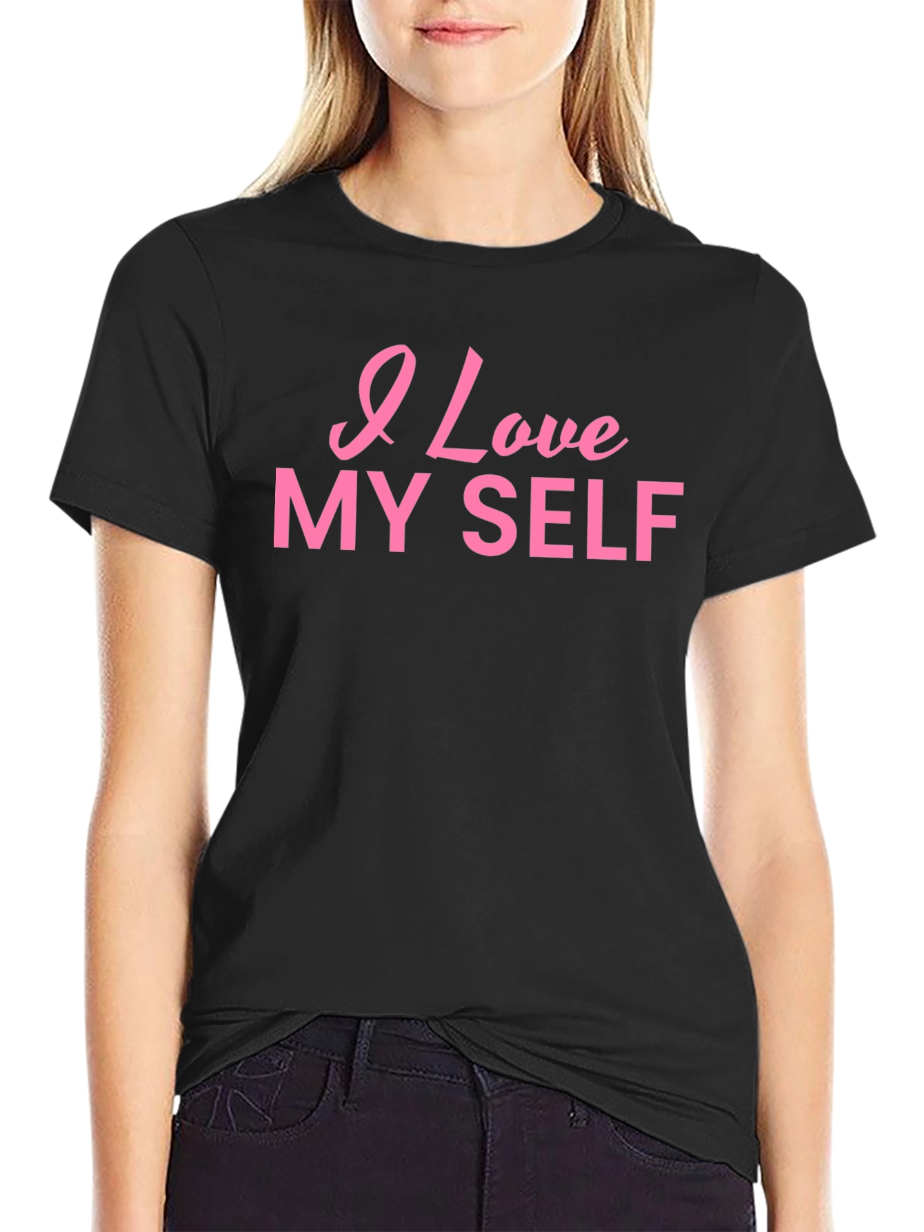 I Love Myself Graphic Tee - Black Comfort Fit