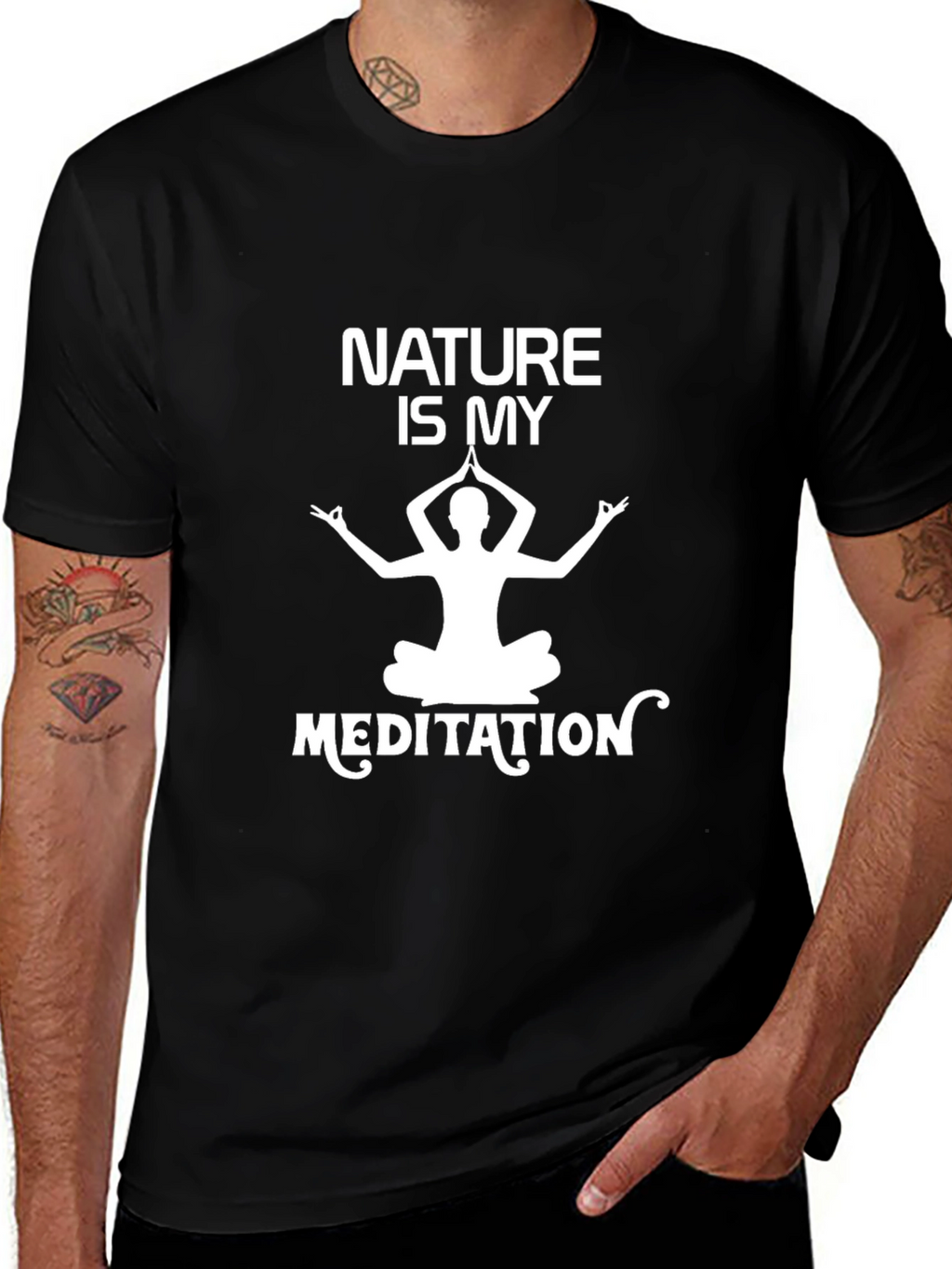 Nature Meditation Black T-Shirt