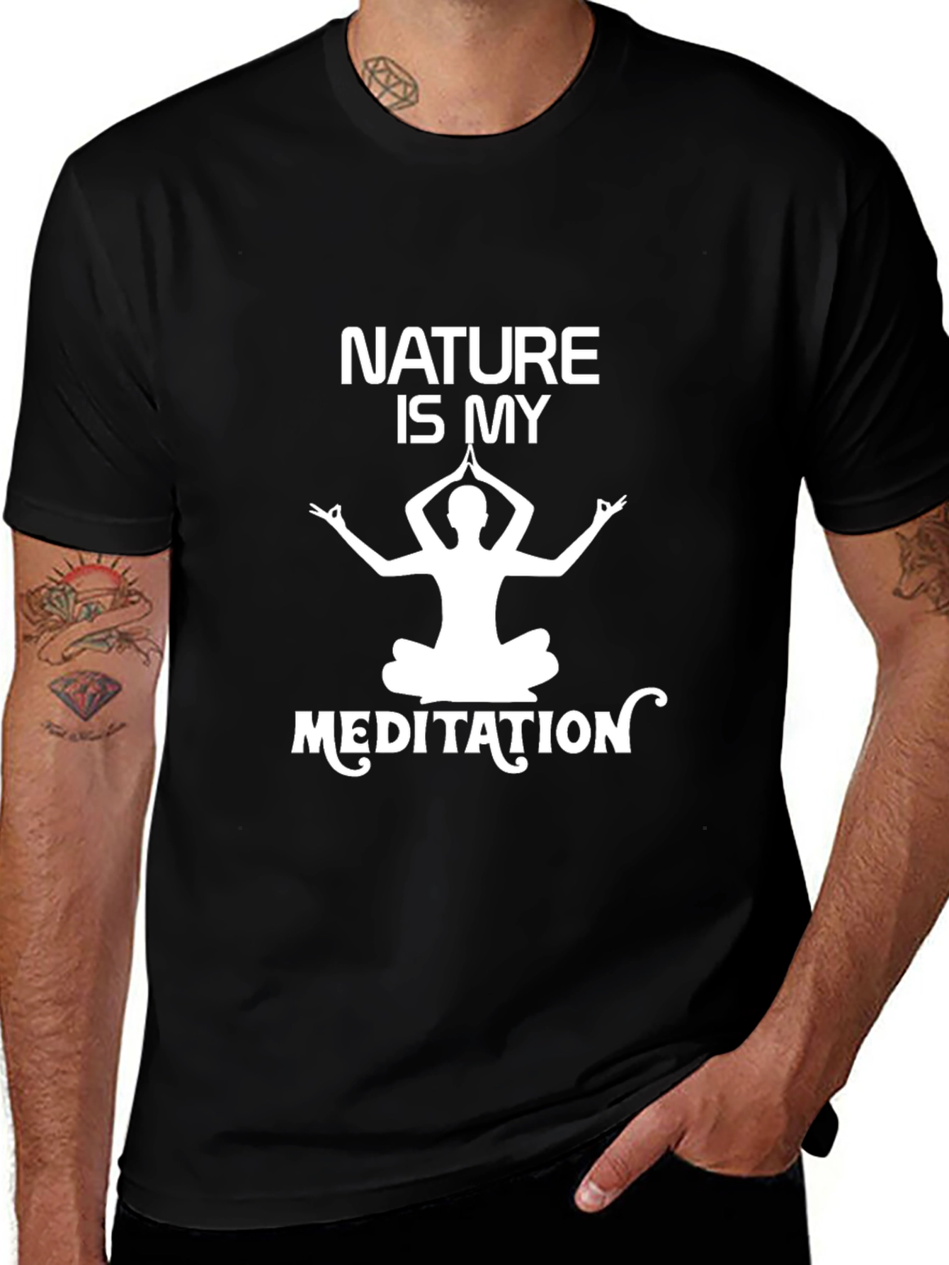 Nature Meditation Black T-Shirt