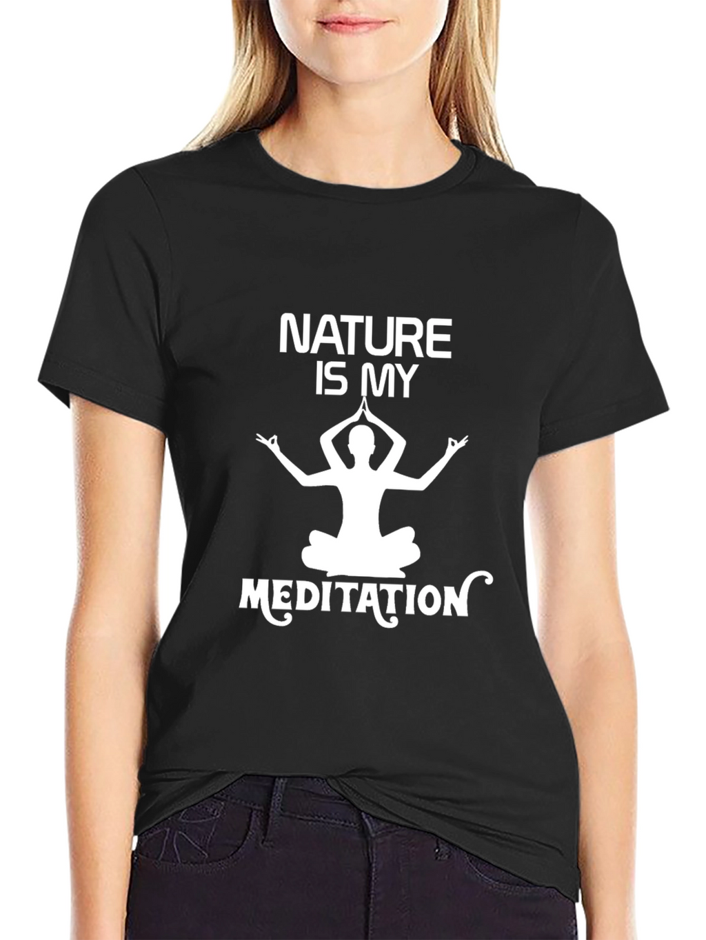 Nature Meditation Black T-Shirt