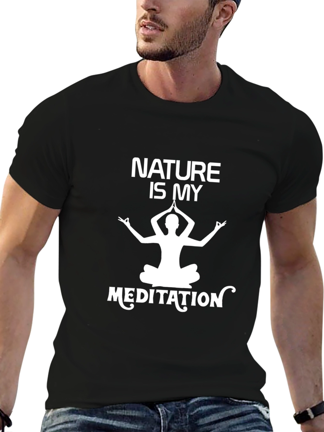 Nature Meditation Black T-Shirt