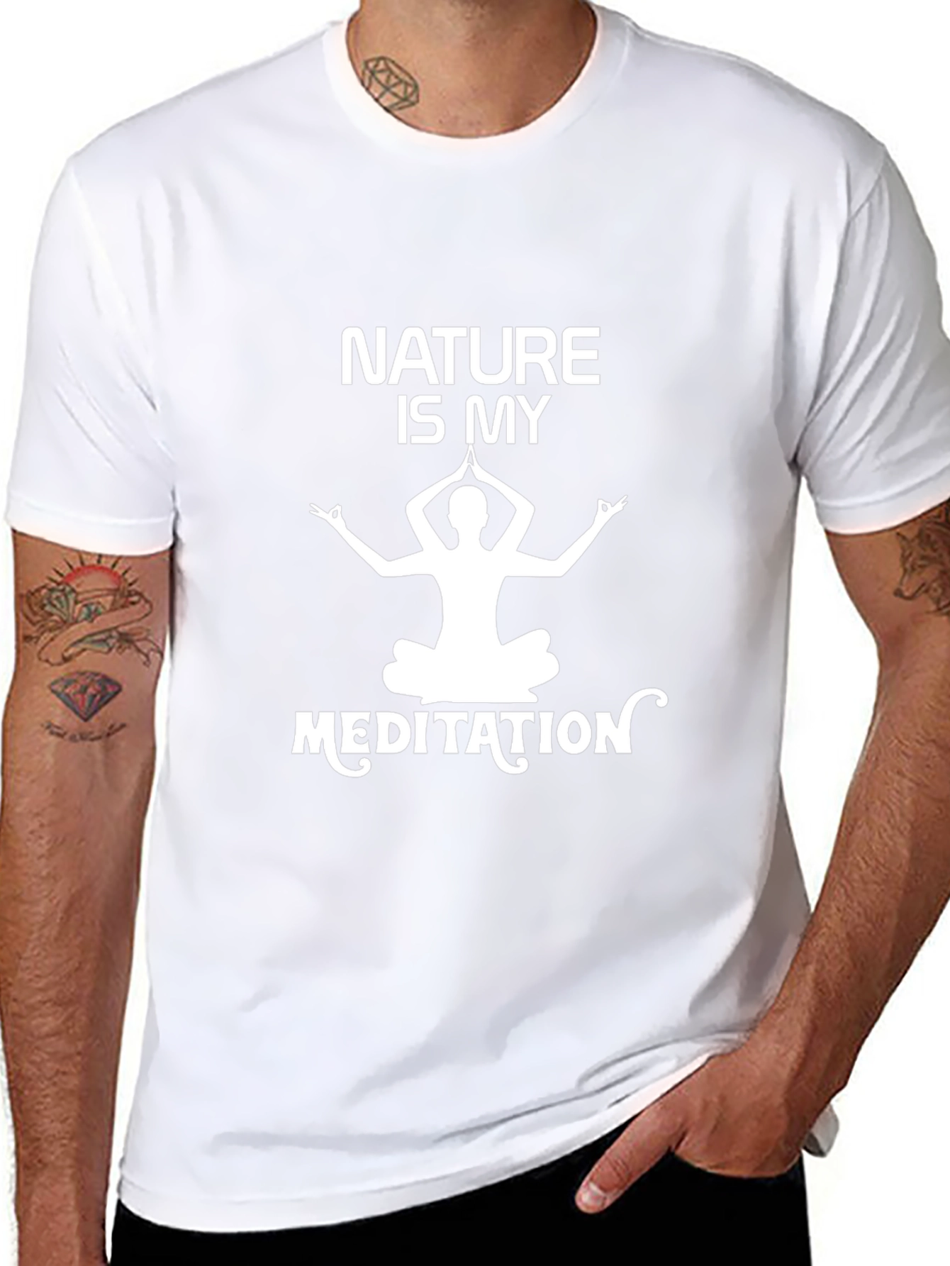 Nature Meditation Black T-Shirt