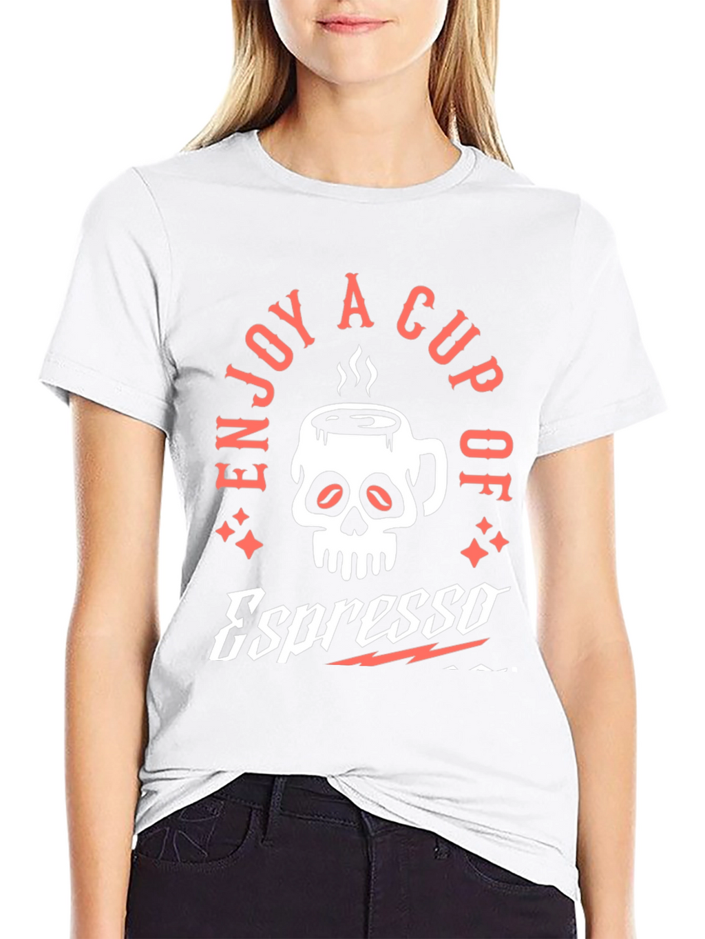 Espresso Skull Graphic T-Shirt