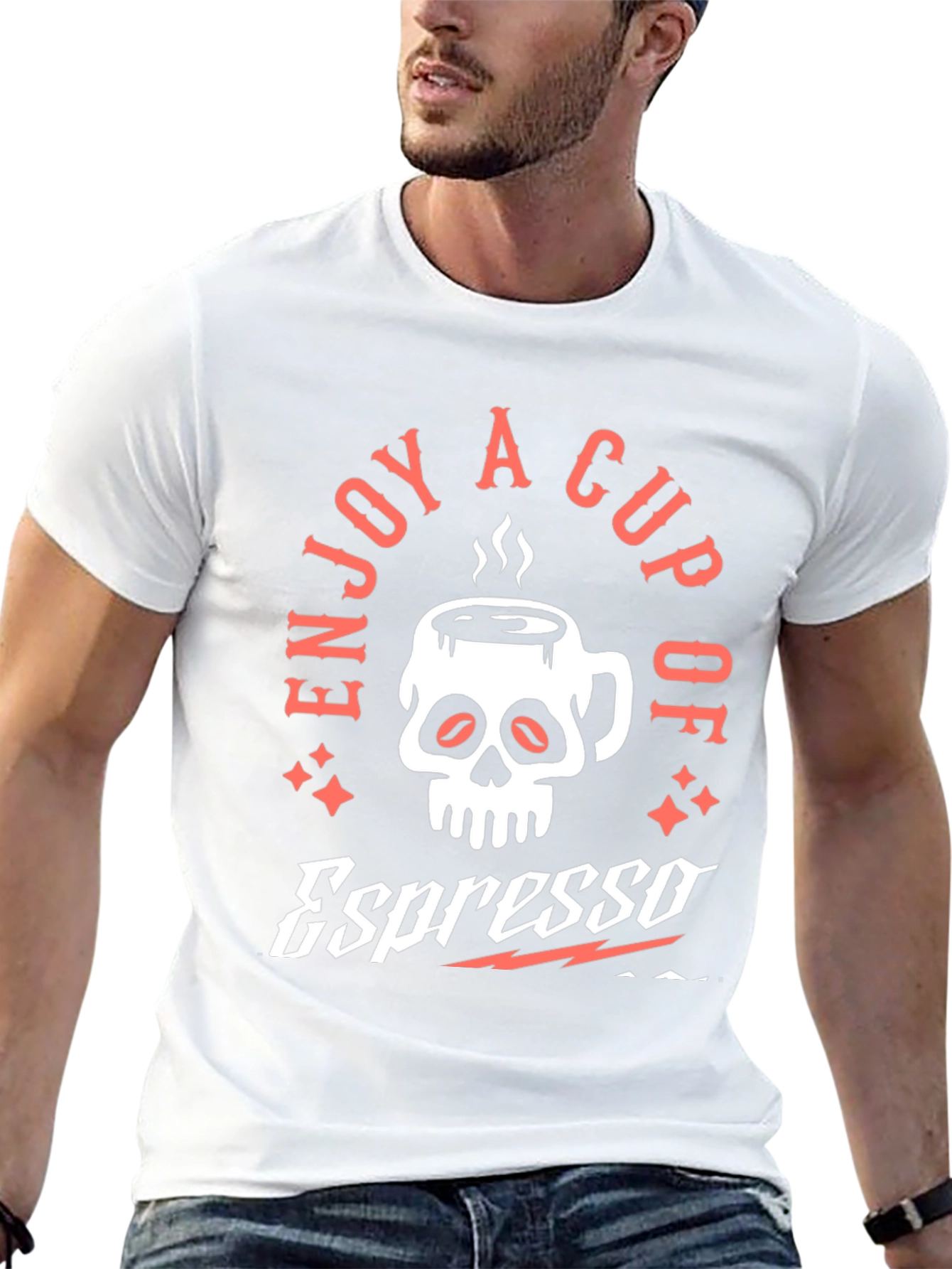 Espresso Skull Graphic T-Shirt