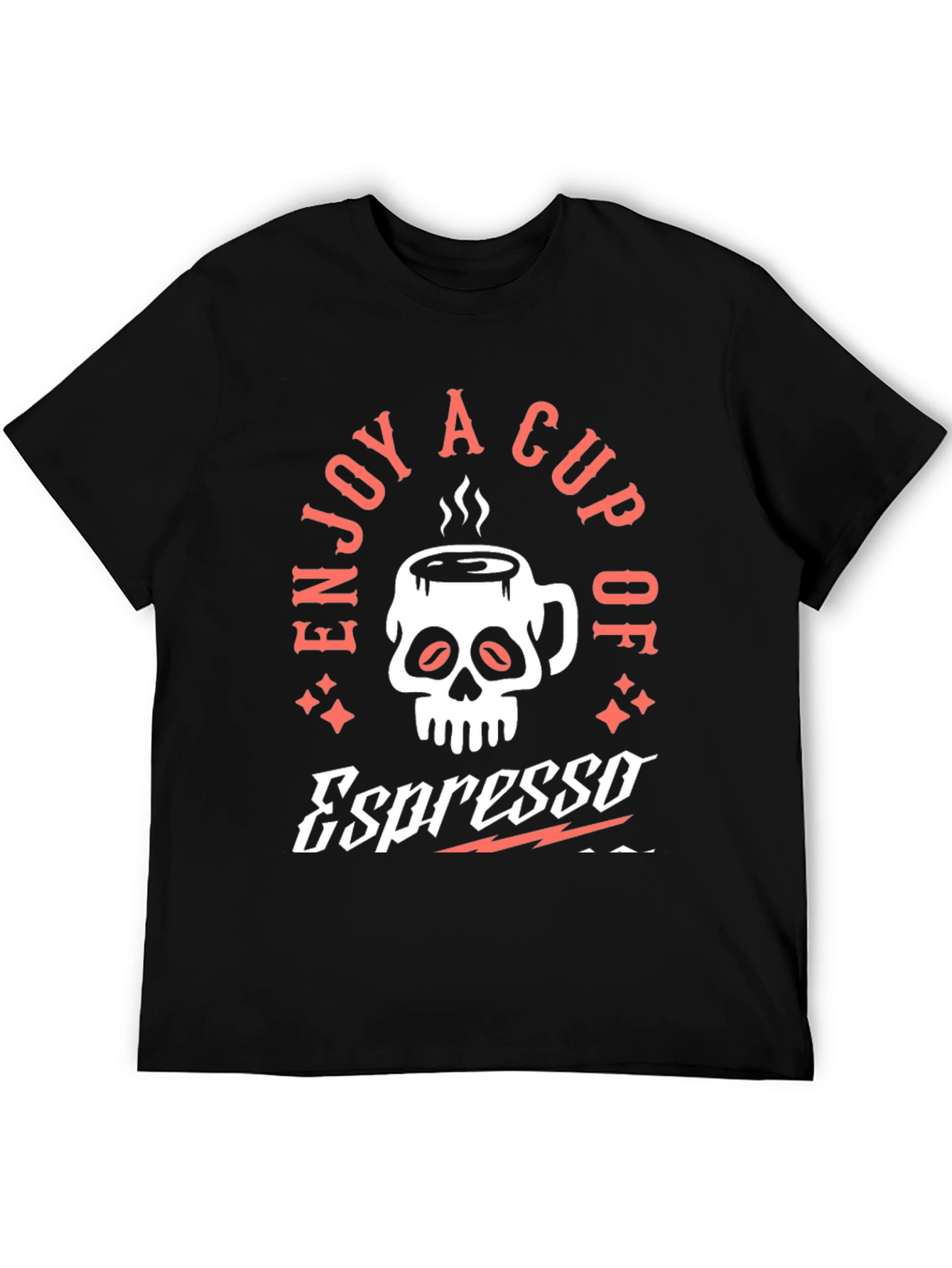 Espresso Skull Graphic T-Shirt