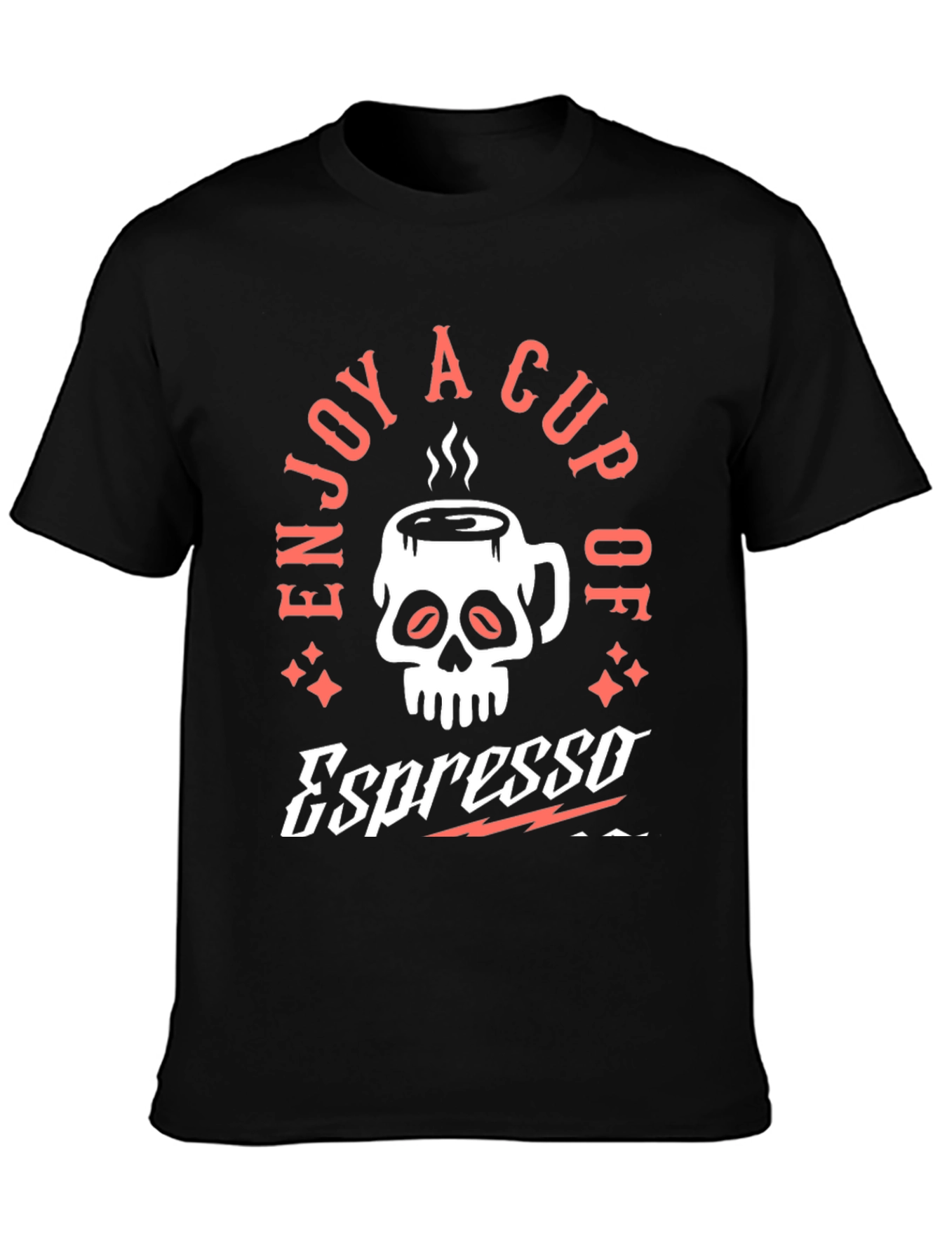 Espresso Skull Graphic T-Shirt