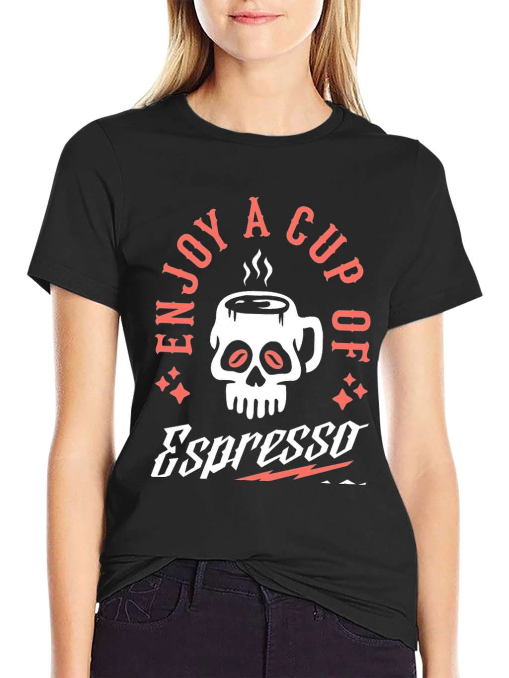 Espresso Skull Graphic T-Shirt