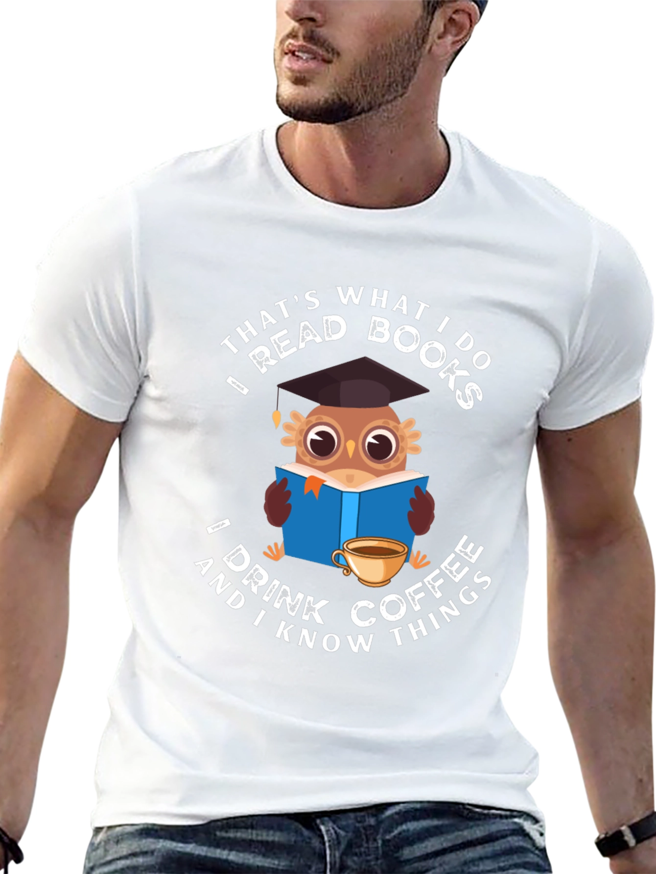 Owl Reading & Coffee T-Shirt