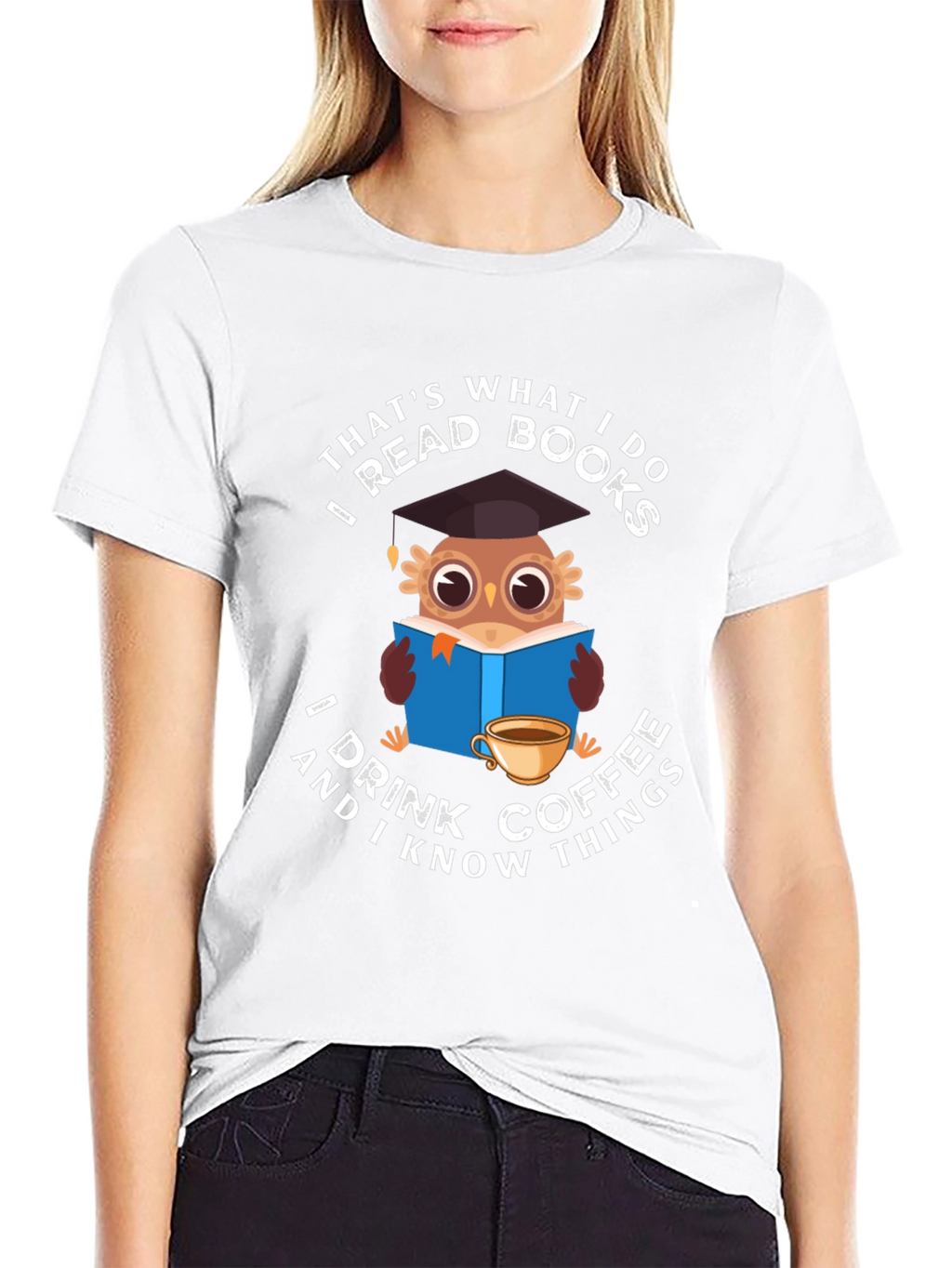 Owl Reading & Coffee T-Shirt