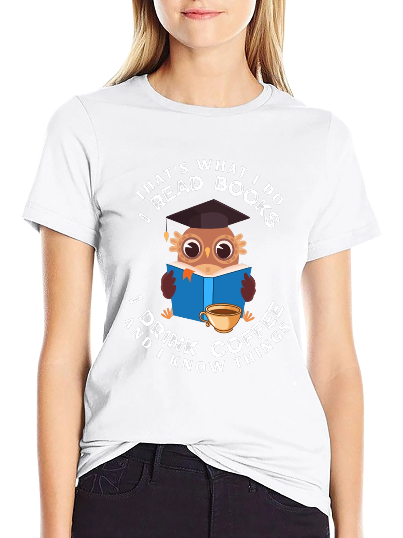 Owl Reading & Coffee T-Shirt
