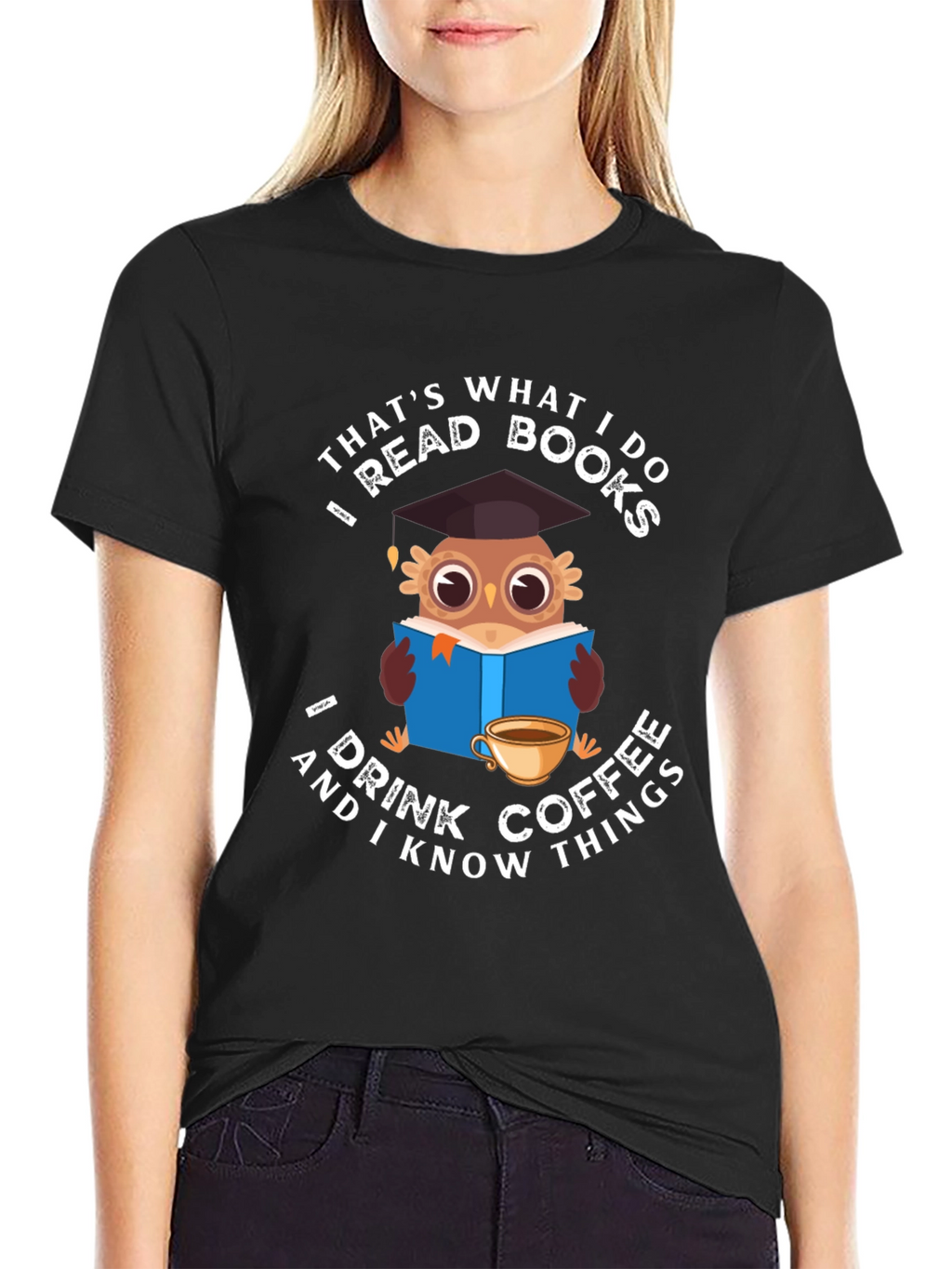 Owl Reading & Coffee T-Shirt