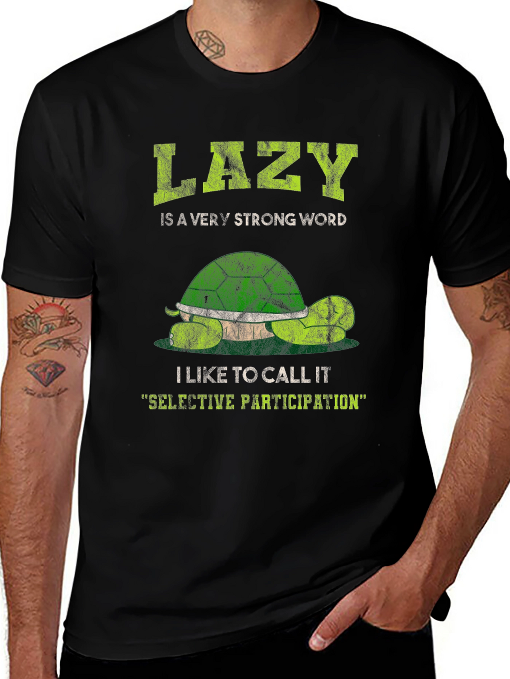 Lazy Turtle Graphic T-Shirt - Selective Participation
