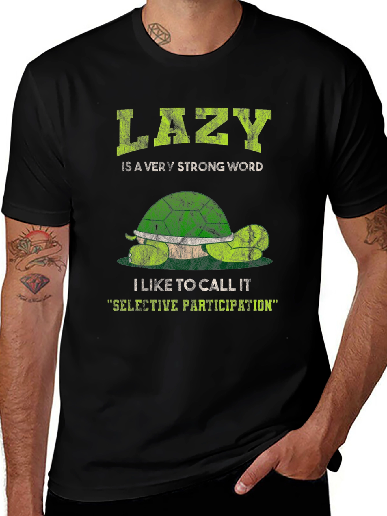 Lazy Turtle Graphic T-Shirt - Selective Participation
