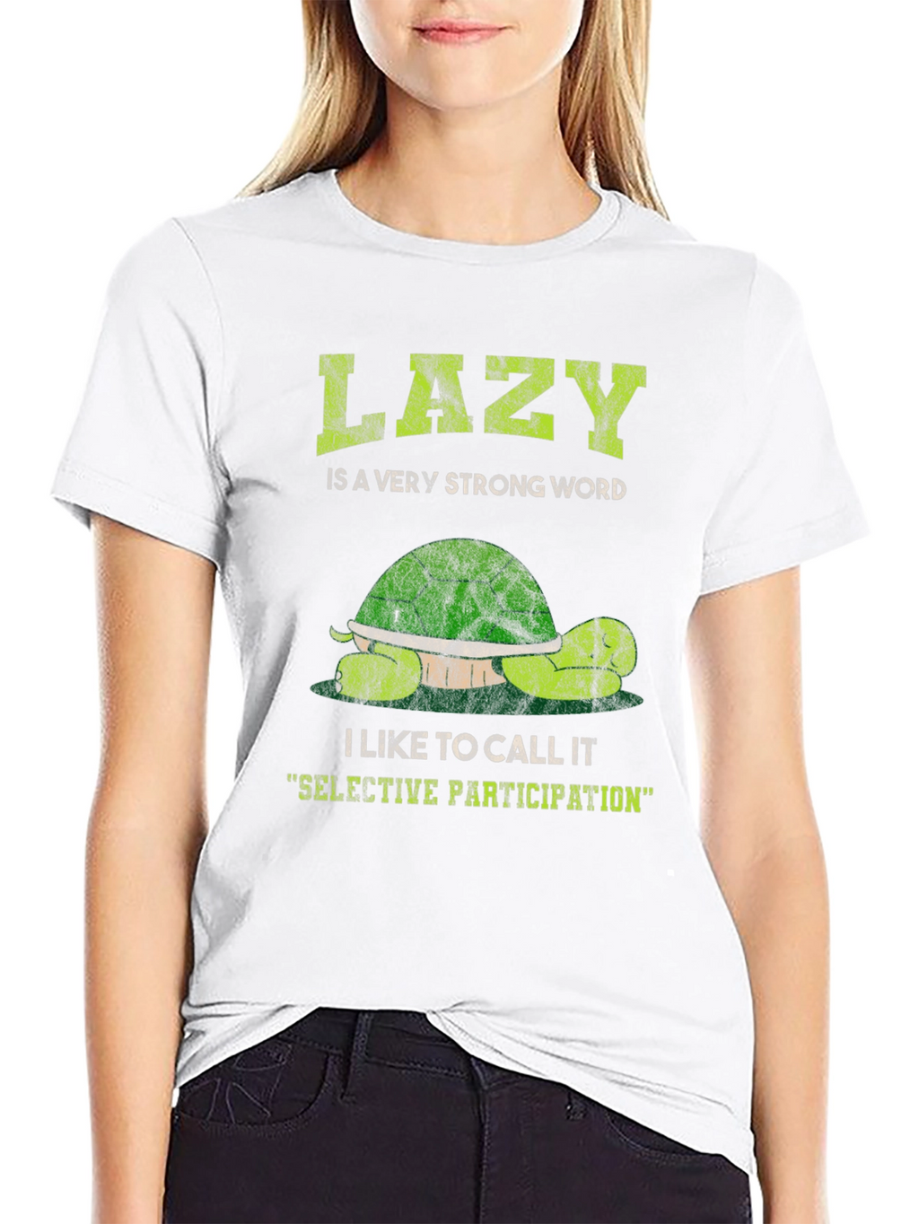 Lazy Turtle Graphic T-Shirt - Selective Participation