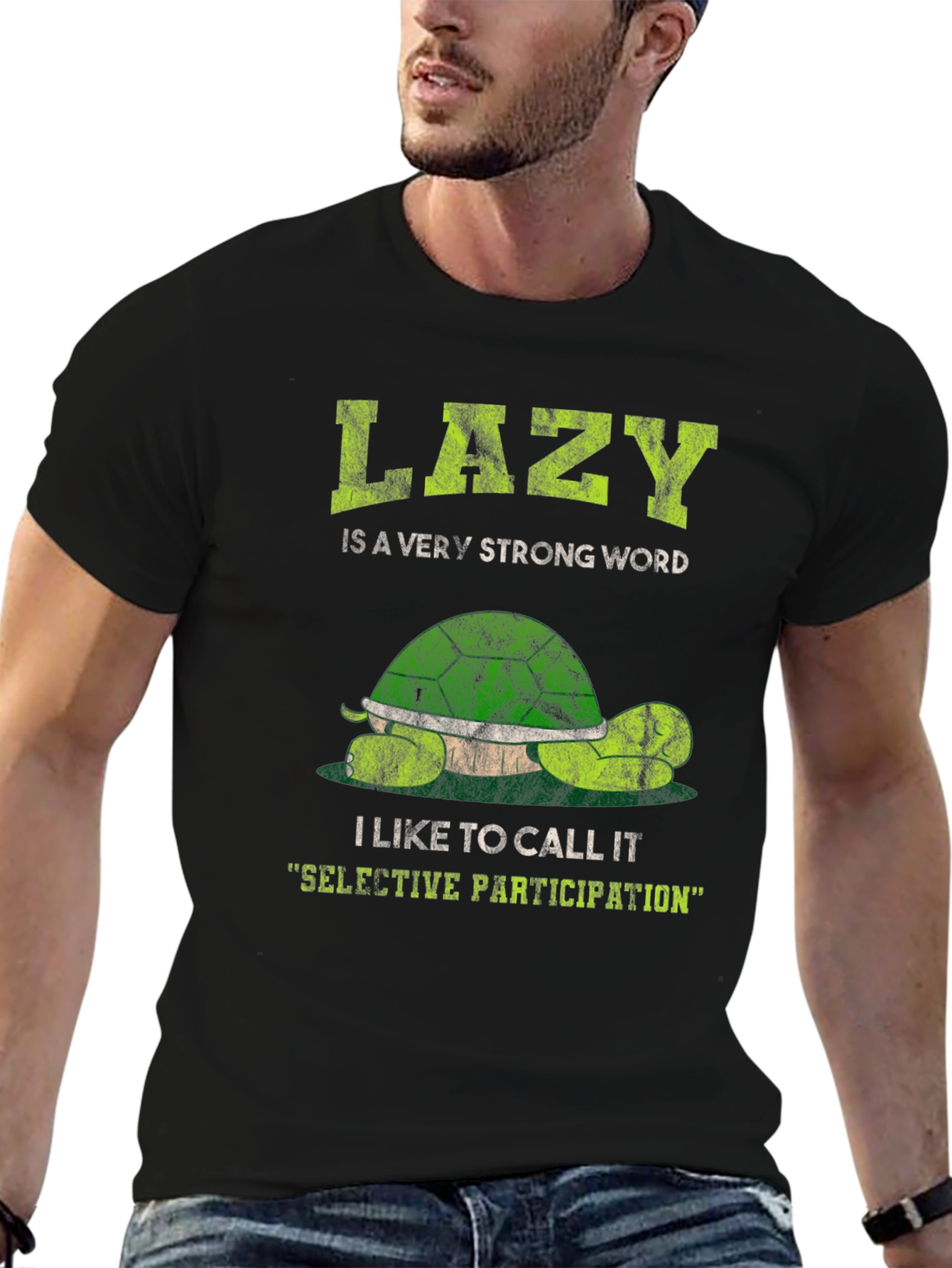 Lazy Turtle Graphic T-Shirt - Selective Participation