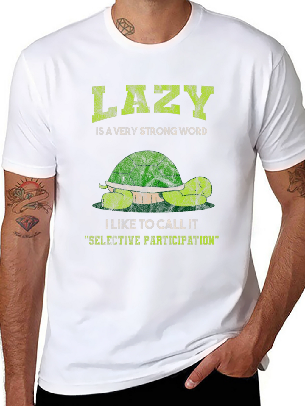 Lazy Turtle Graphic T-Shirt - Selective Participation