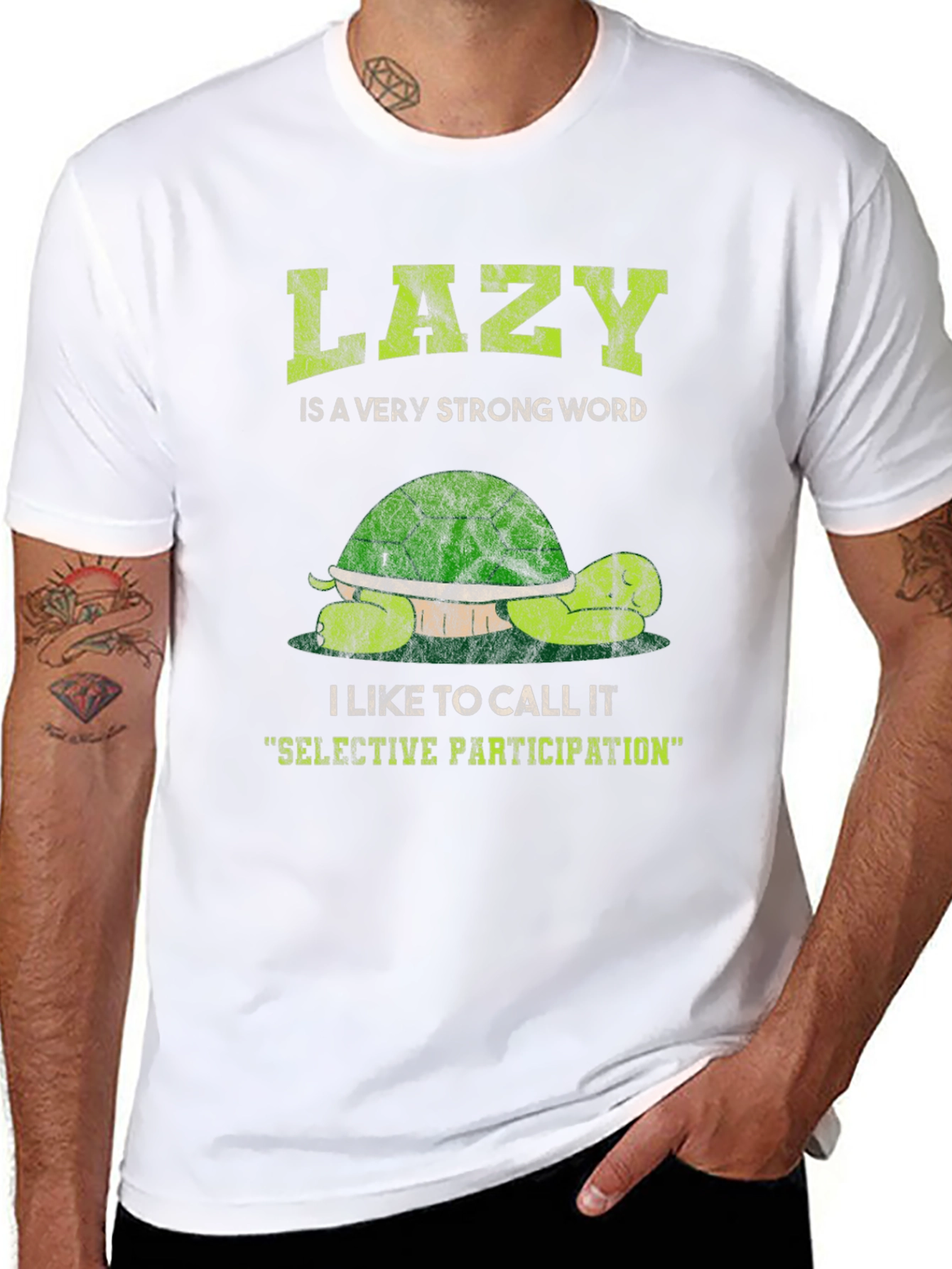 Lazy Turtle Graphic T-Shirt - Selective Participation