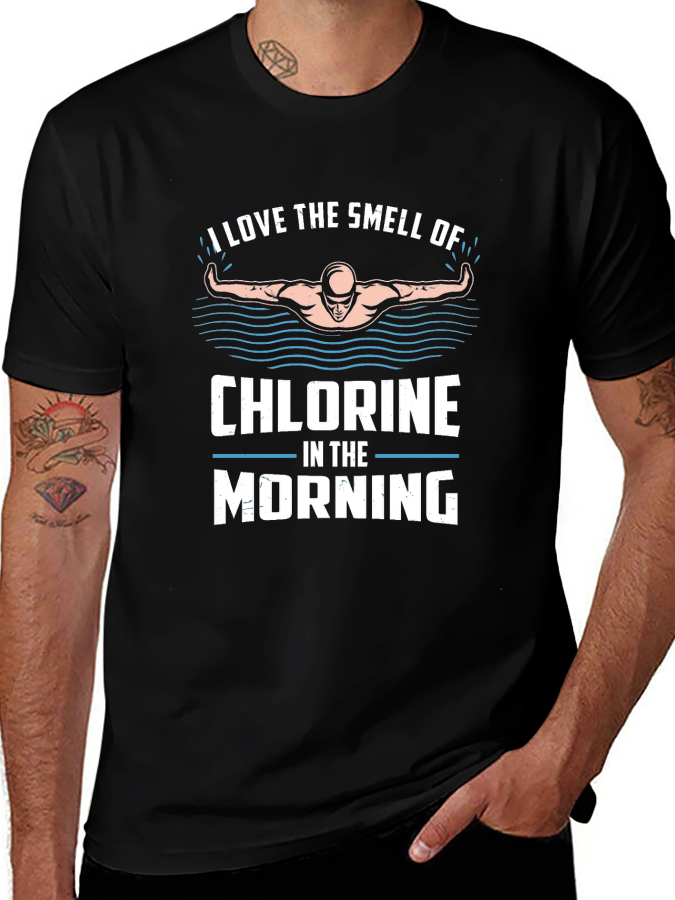 Chlorine in the Morning Swimmer T-Shirt