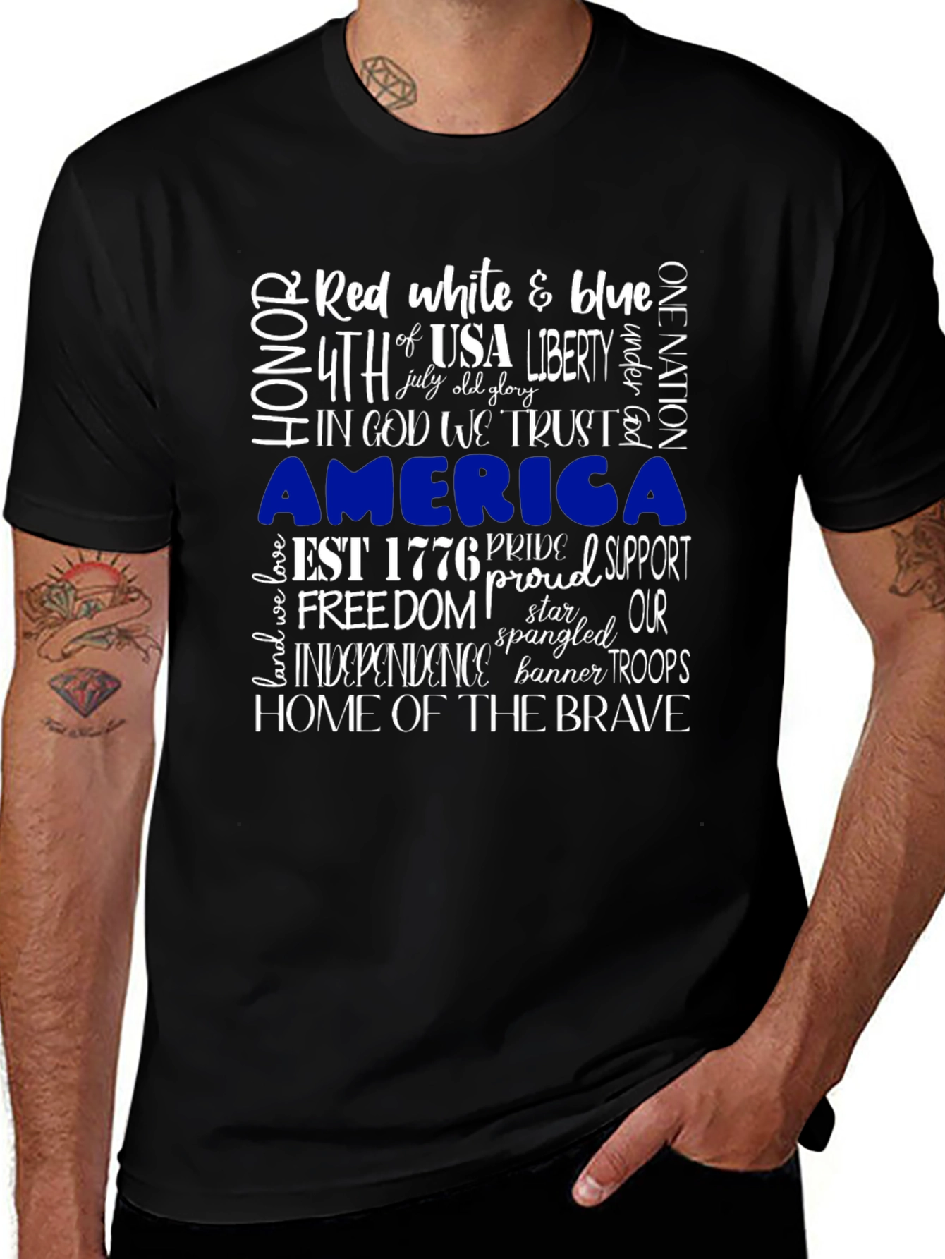Patriotic Graphic T-Shirt: Red White & Blue USA Pride