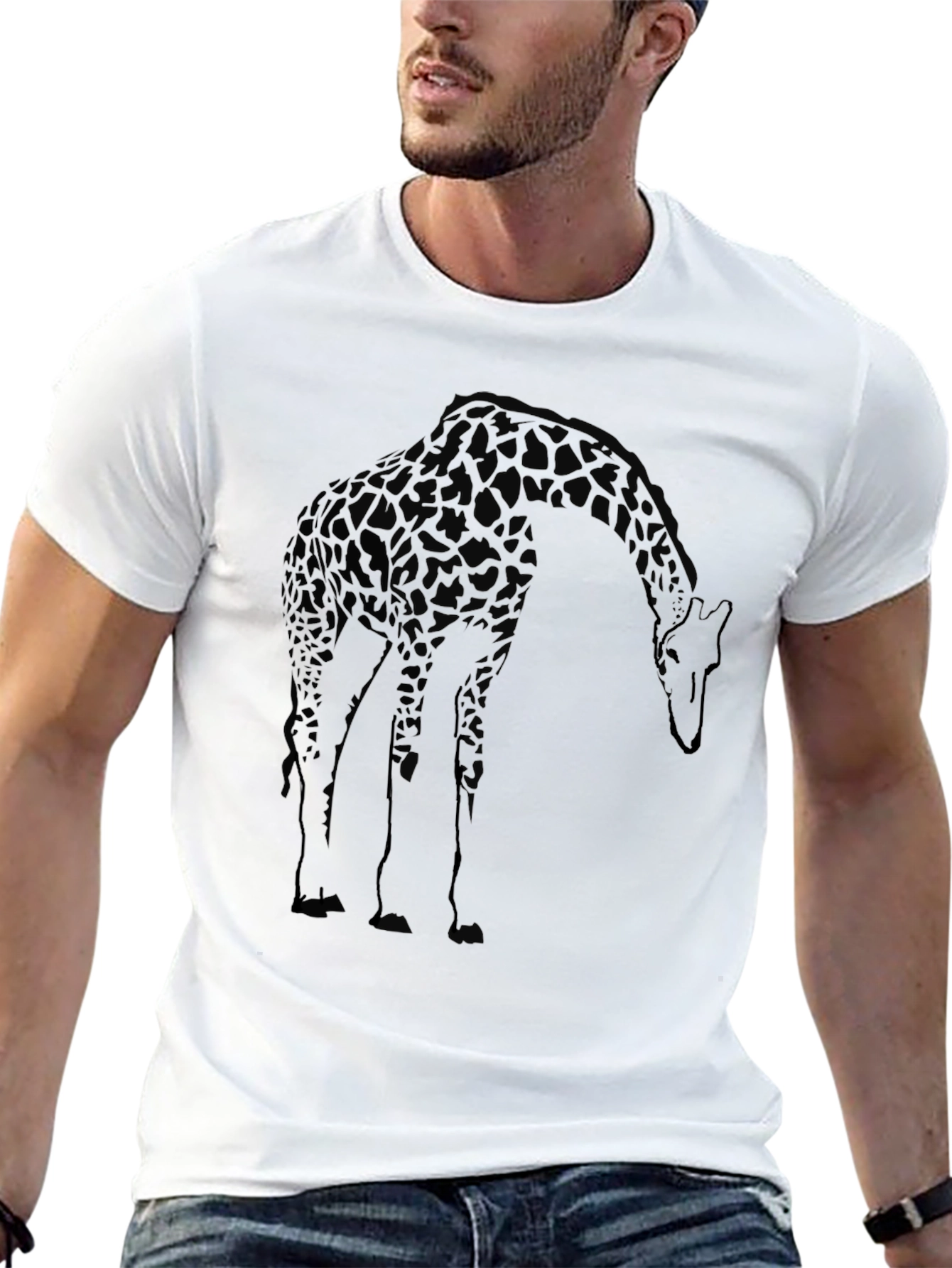 Giraffe Graphic Black T-Shirt - Casual Cool