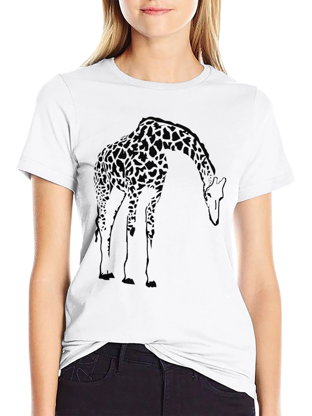 Giraffe Graphic Black T-Shirt - Casual Cool