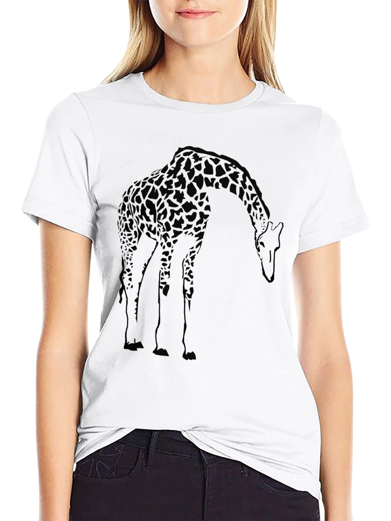 Giraffe Graphic Black T-Shirt - Casual Cool