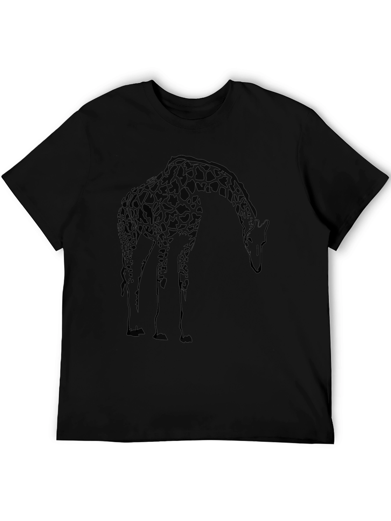 Giraffe Graphic Black T-Shirt - Casual Cool