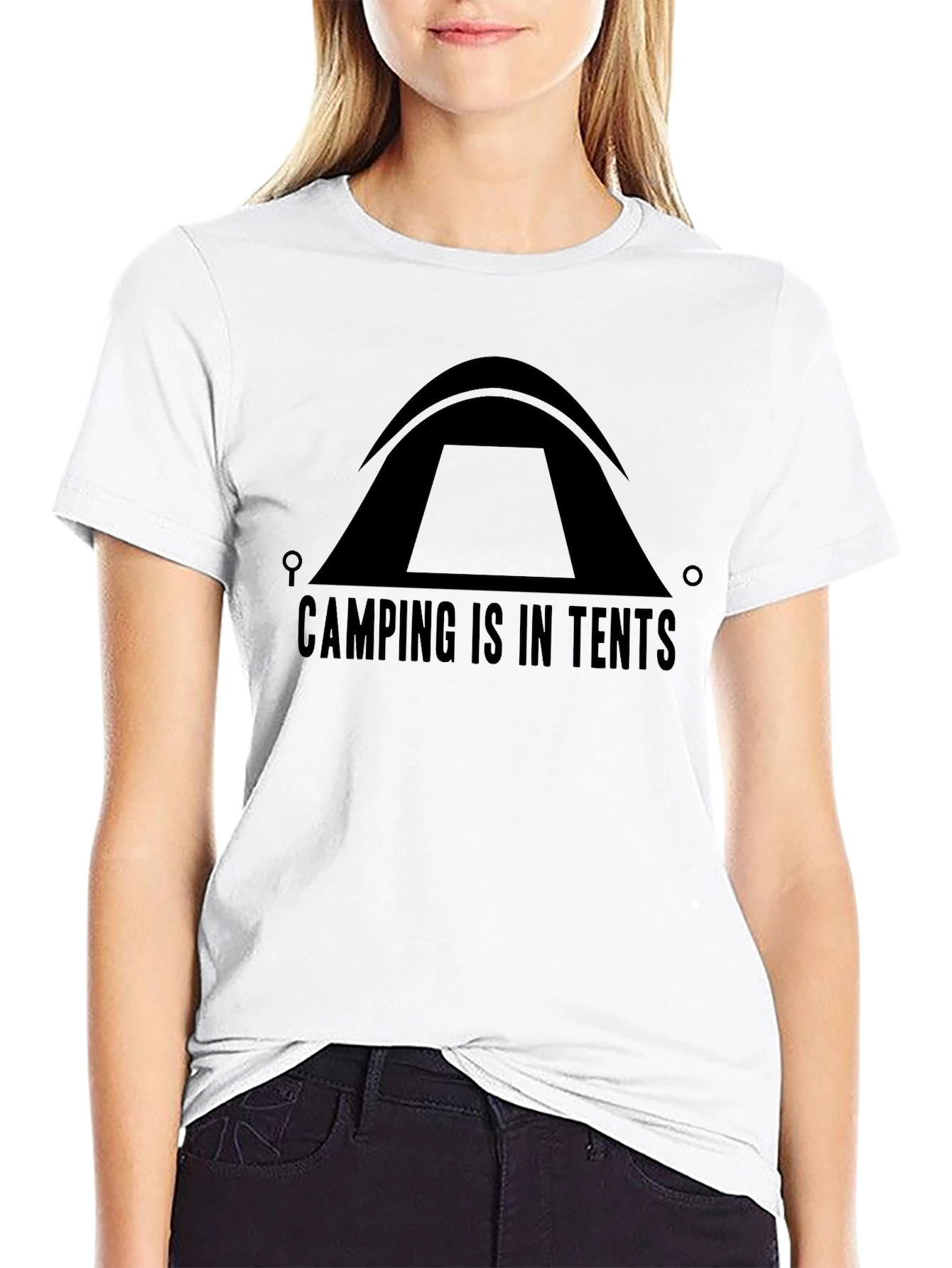 Camping Is In Tents Black T-Shirt