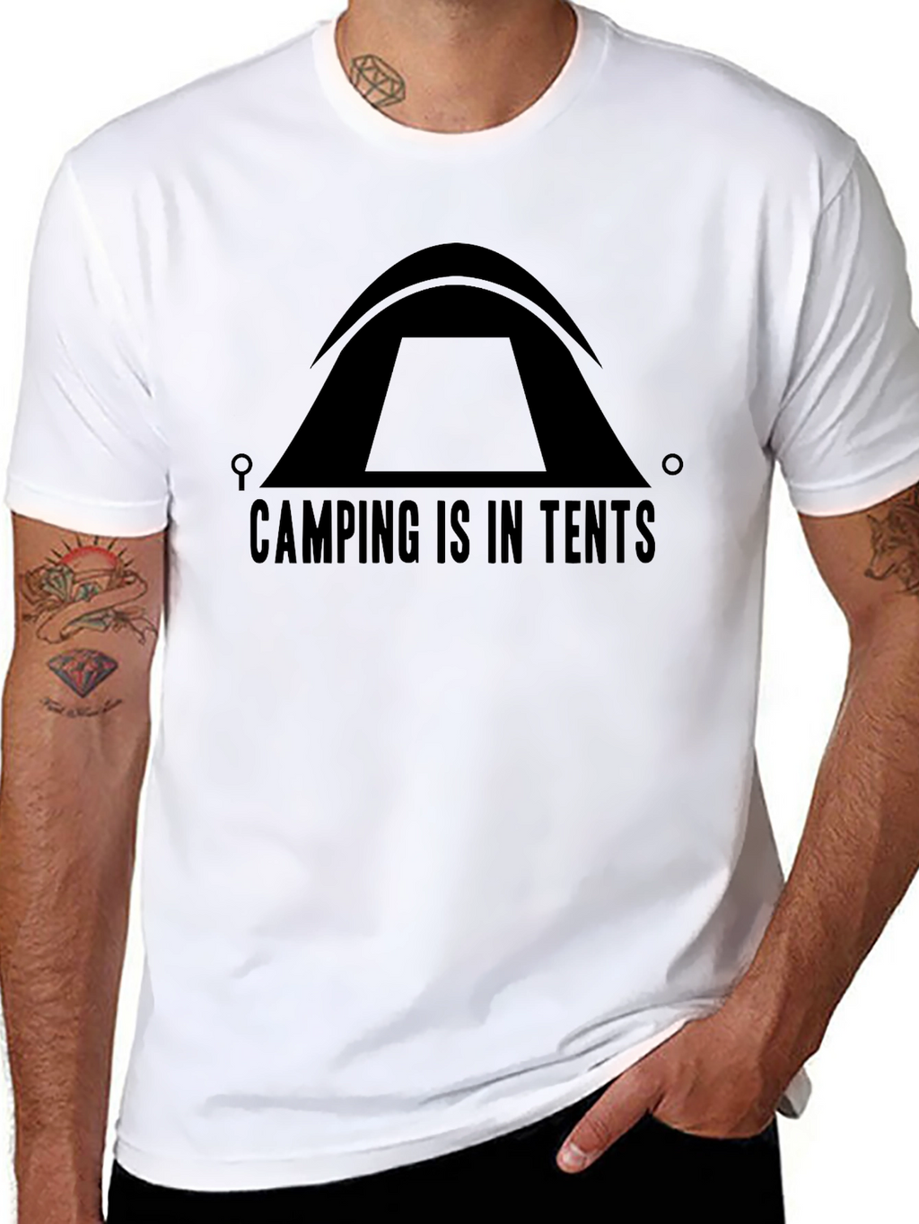 Camping Is In Tents Black T-Shirt