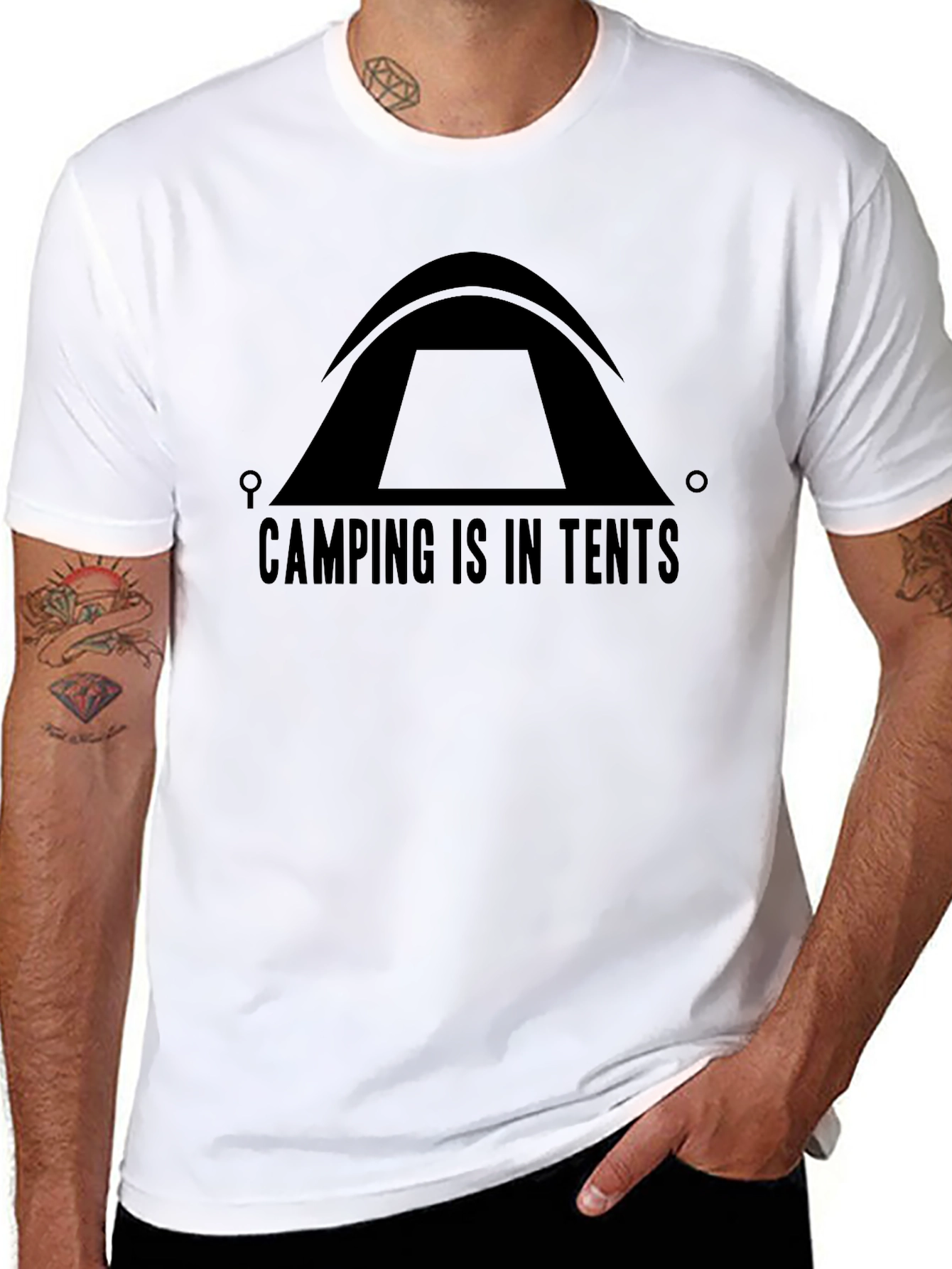 Camping Is In Tents Black T-Shirt