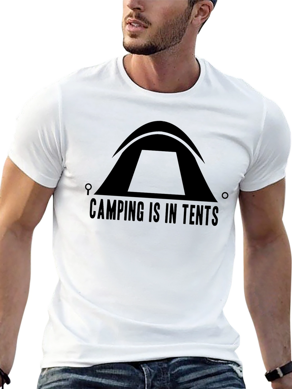 Camping Is In Tents Black T-Shirt