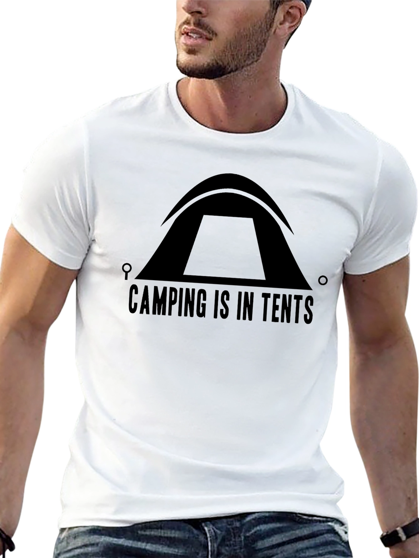 Camping Is In Tents Black T-Shirt