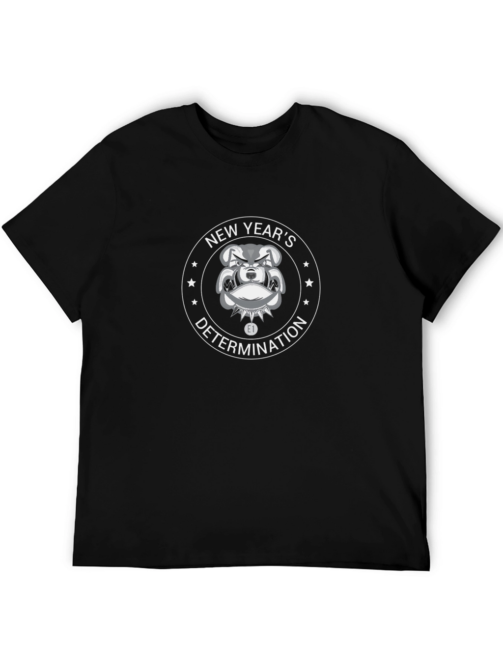 New Years Determination Bulldog Black T-Shirt
