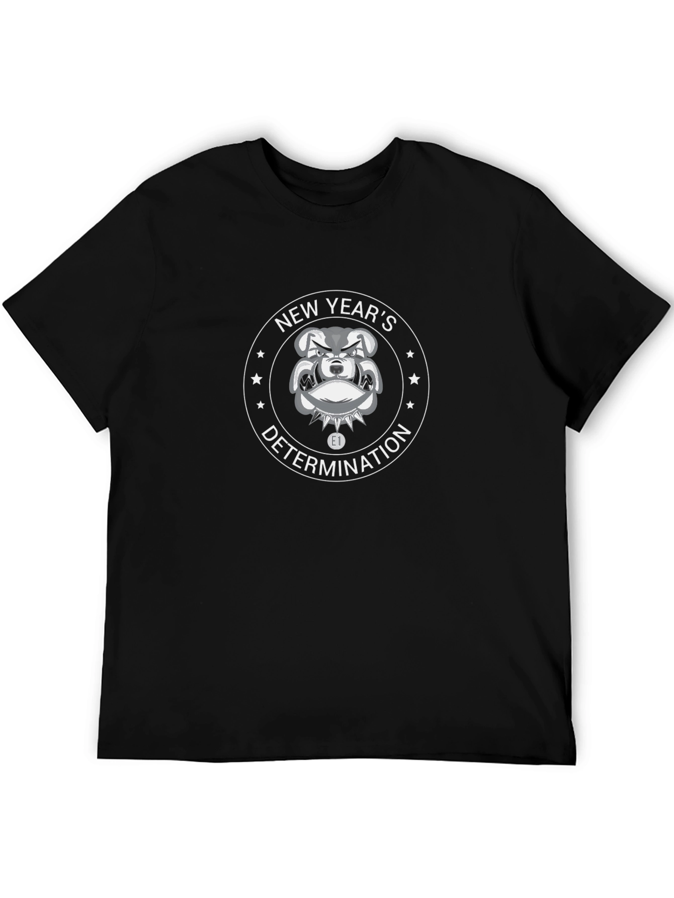 New Years Determination Bulldog Black T-Shirt