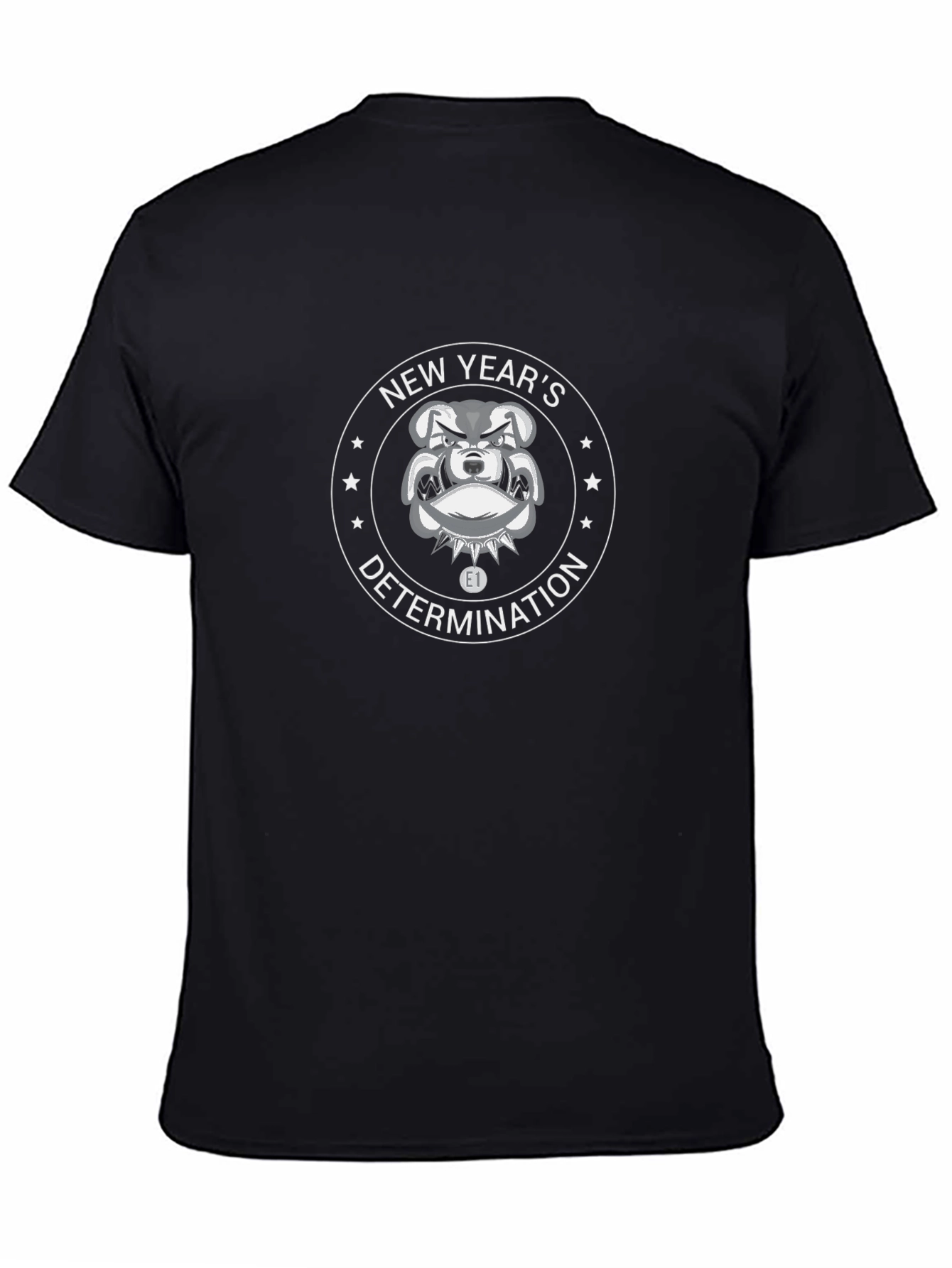New Years Determination Bulldog Black T-Shirt