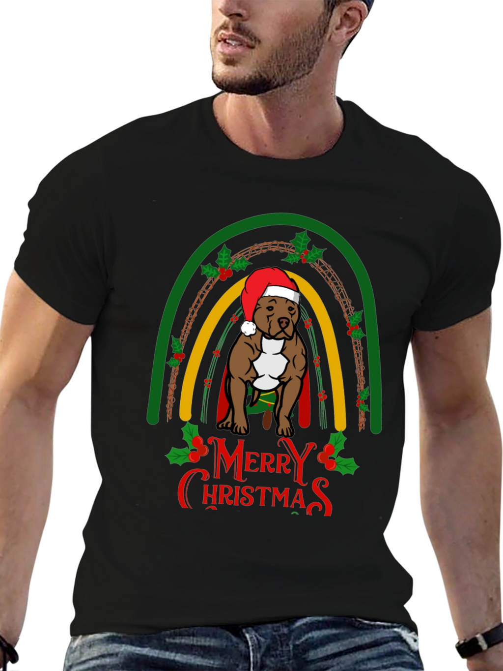 Merry Christmas Pitbull T-Shirt