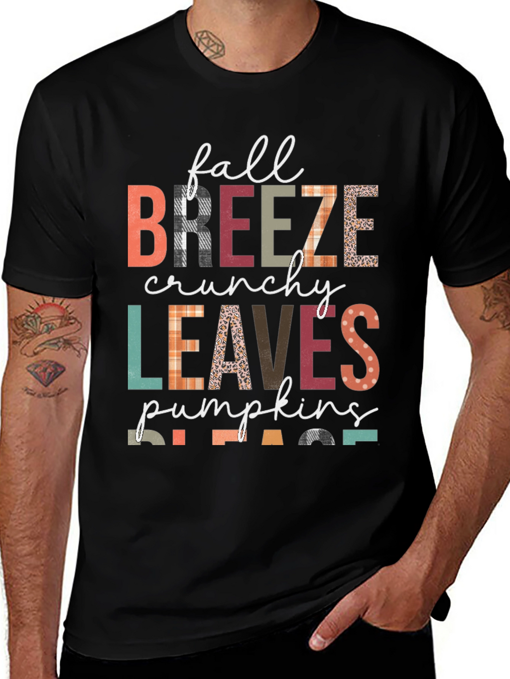 Fall Breeze Crunchy Leaves Pumpkins Please T-Shirt