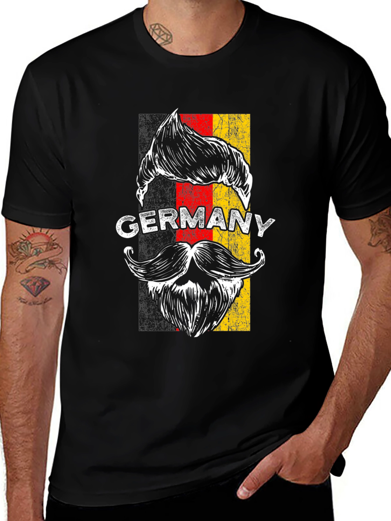 Germany Pride T-Shirt - Mustache Graphic Tee