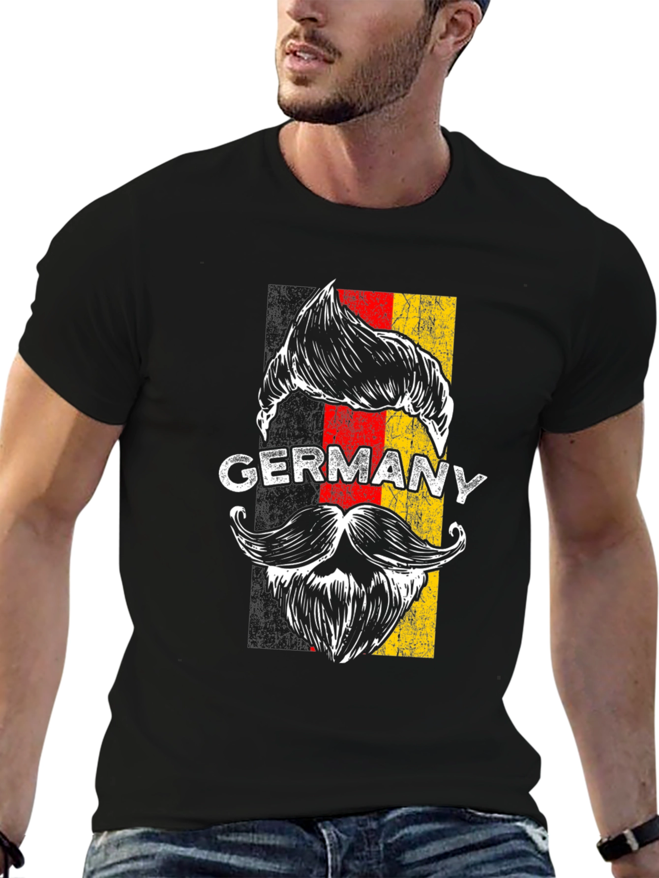Germany Pride T-Shirt - Mustache Graphic Tee