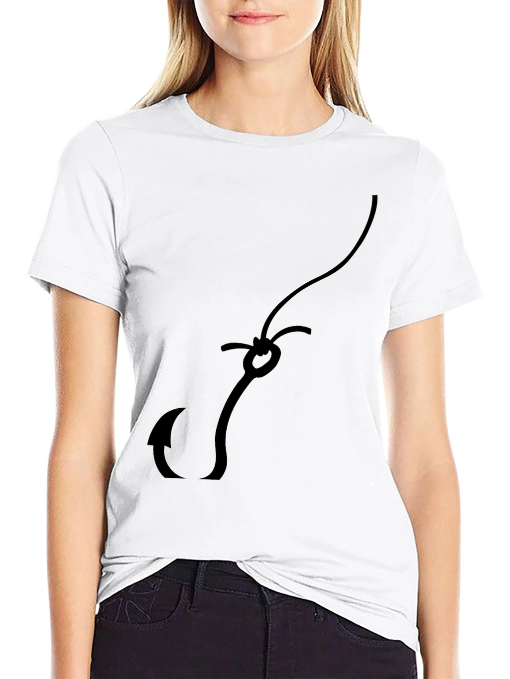 Fishing Hook Graphic Tee - Casual Style