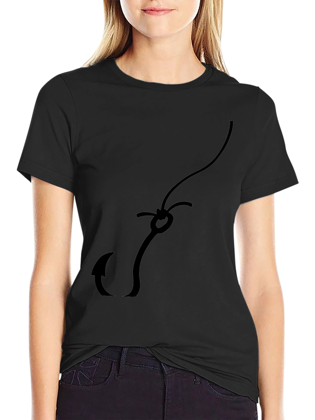 Fishing Hook Graphic Tee - Casual Style