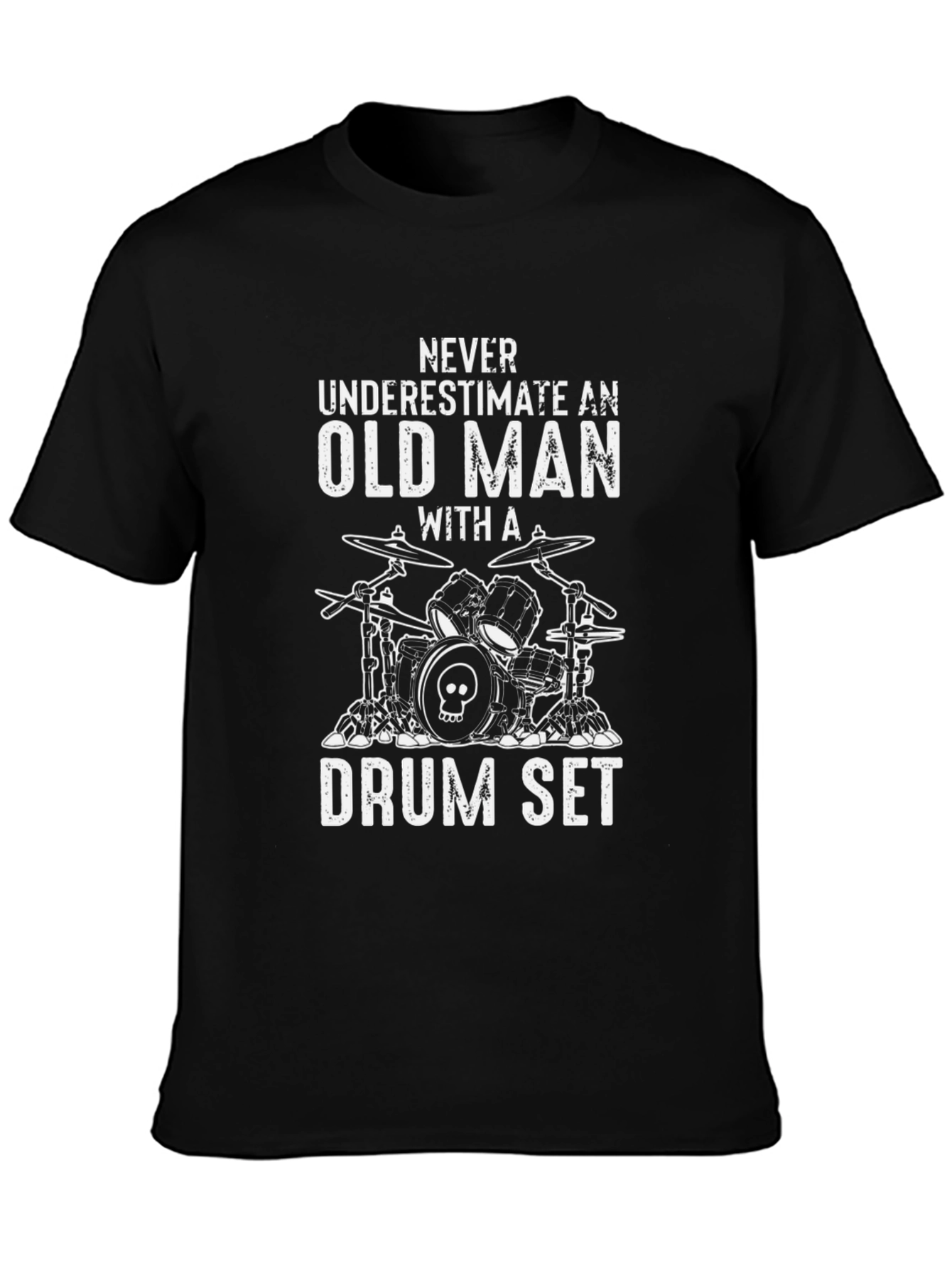 Old Man Drum Set T-Shirt - Musician Humor Tee