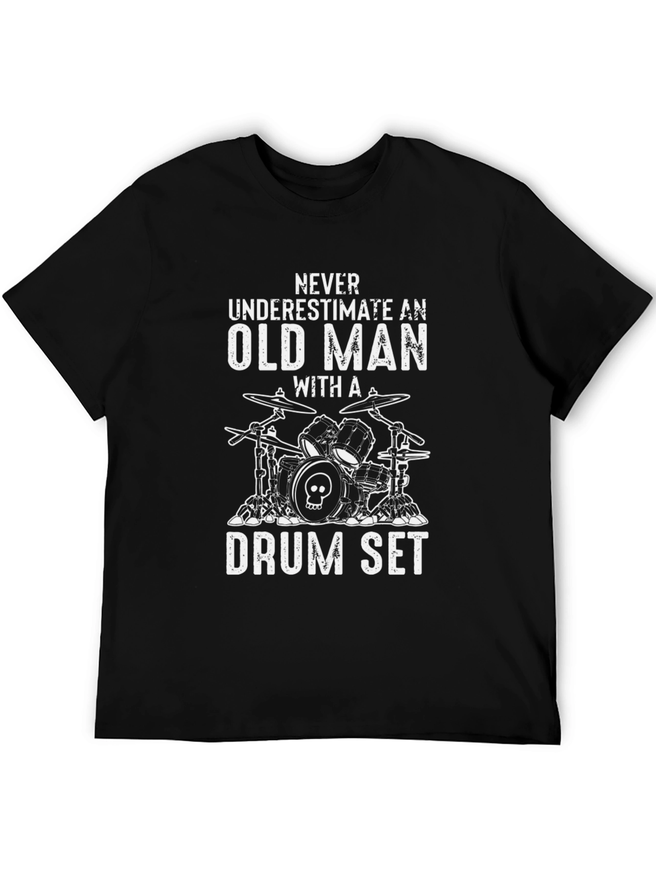 Old Man Drum Set T-Shirt - Musician Humor Tee