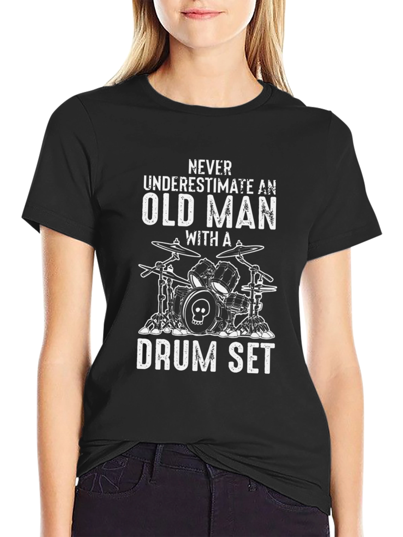 Old Man Drum Set T-Shirt - Musician Humor Tee