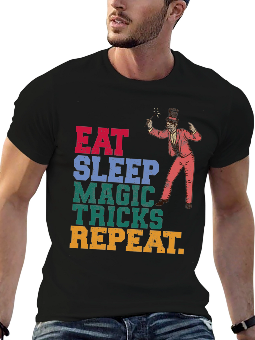 Eat Sleep Magic Tricks Repeat Graphic Tee